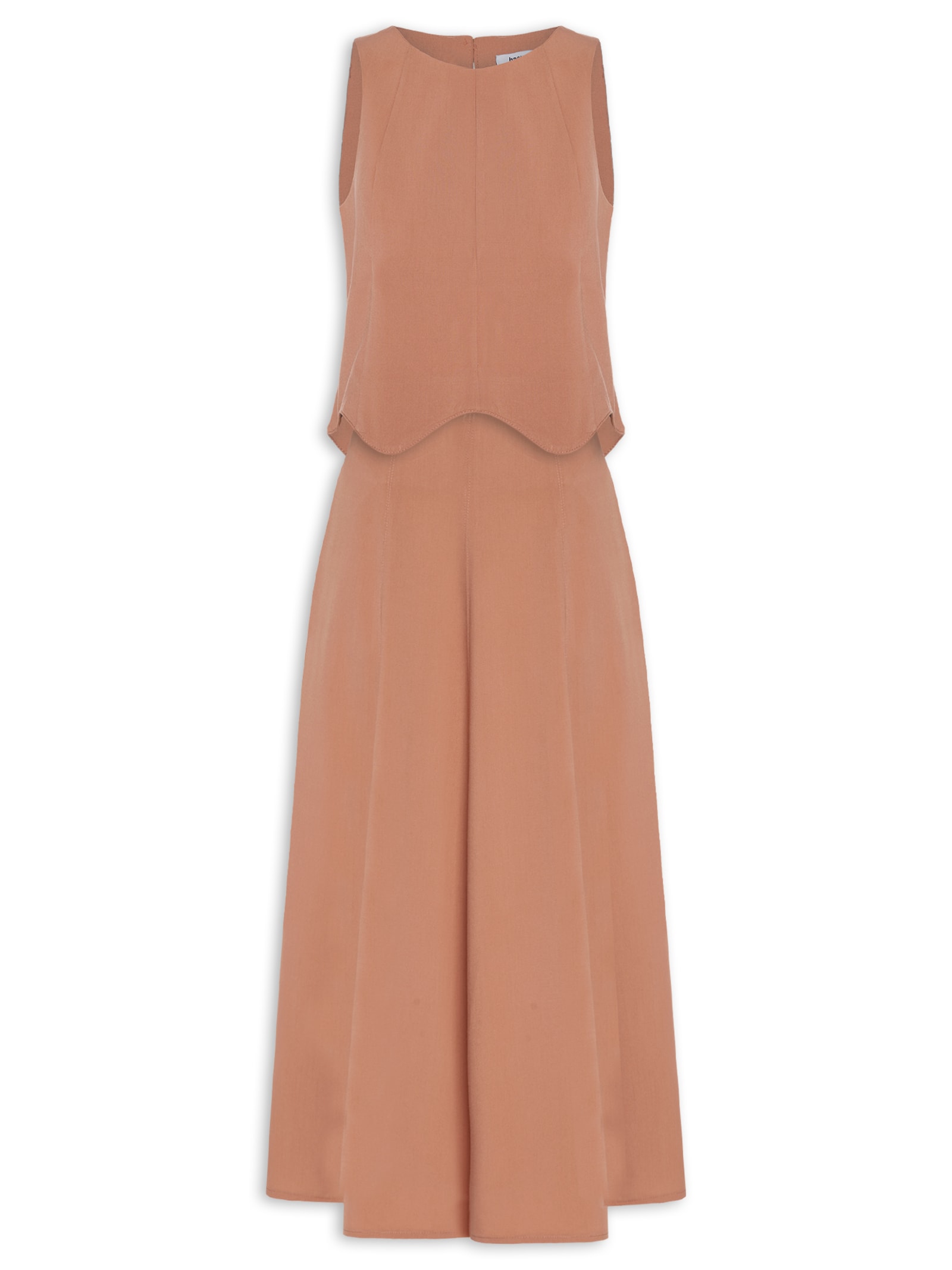 Conjunto Feminino Colete Com Saia Marrom Basiq