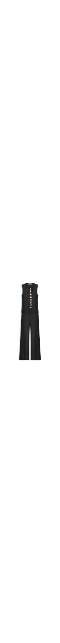 Conjunto Feminino Colete e Calça Botões Naturais - Preto