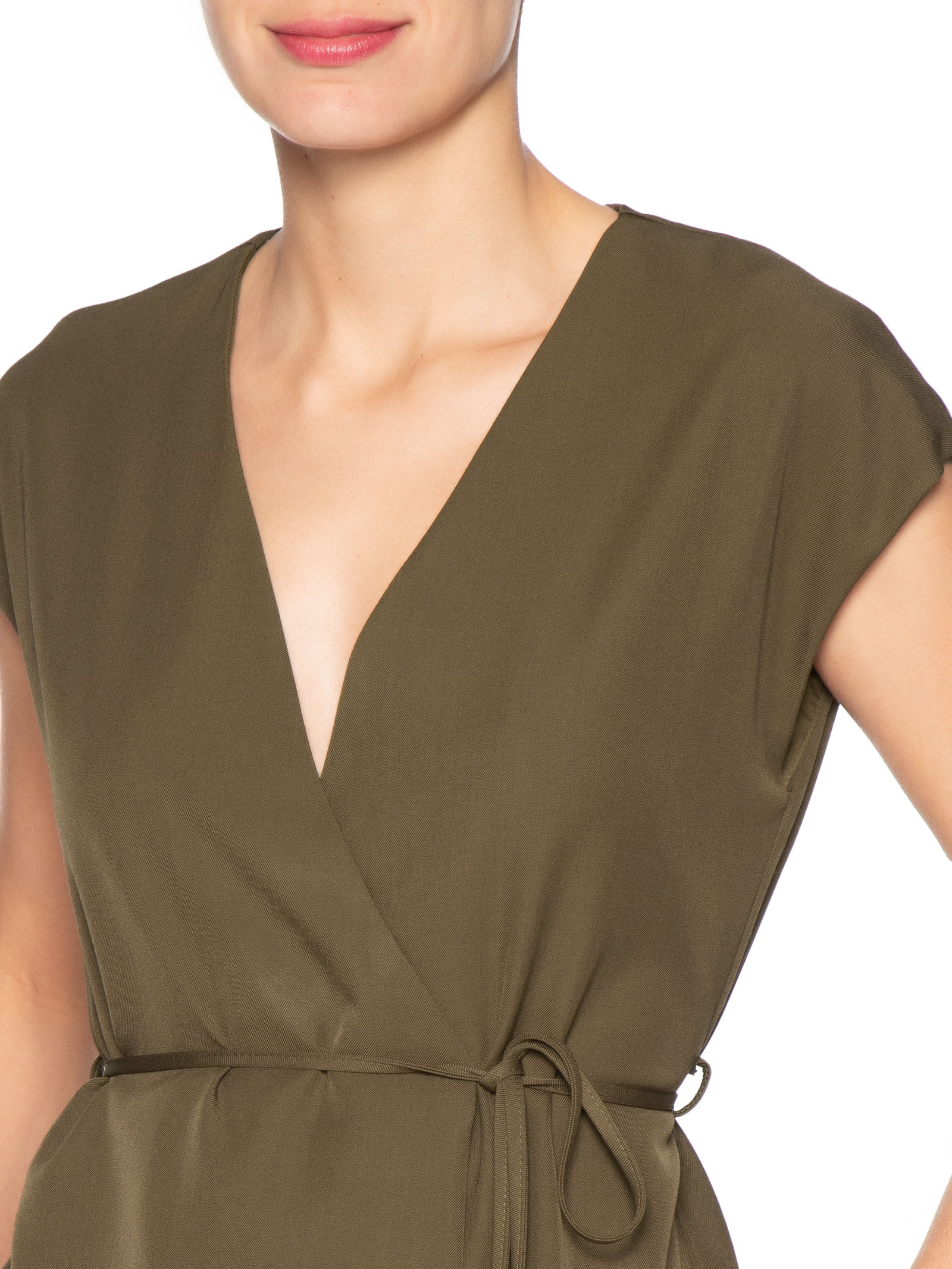 Conjunto Feminino Colete e Calça Com Amarração Marrom Basiq