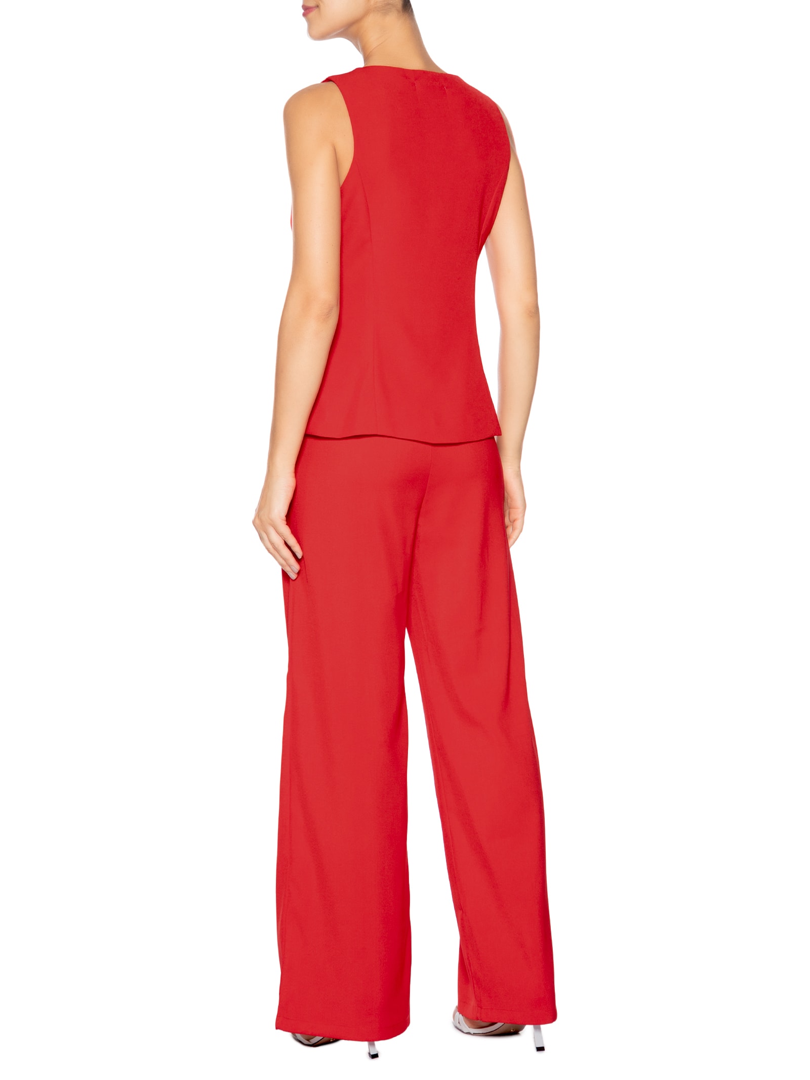 Conjunto Feminino Colete E Calça Pantalona Vermelho '2Essential