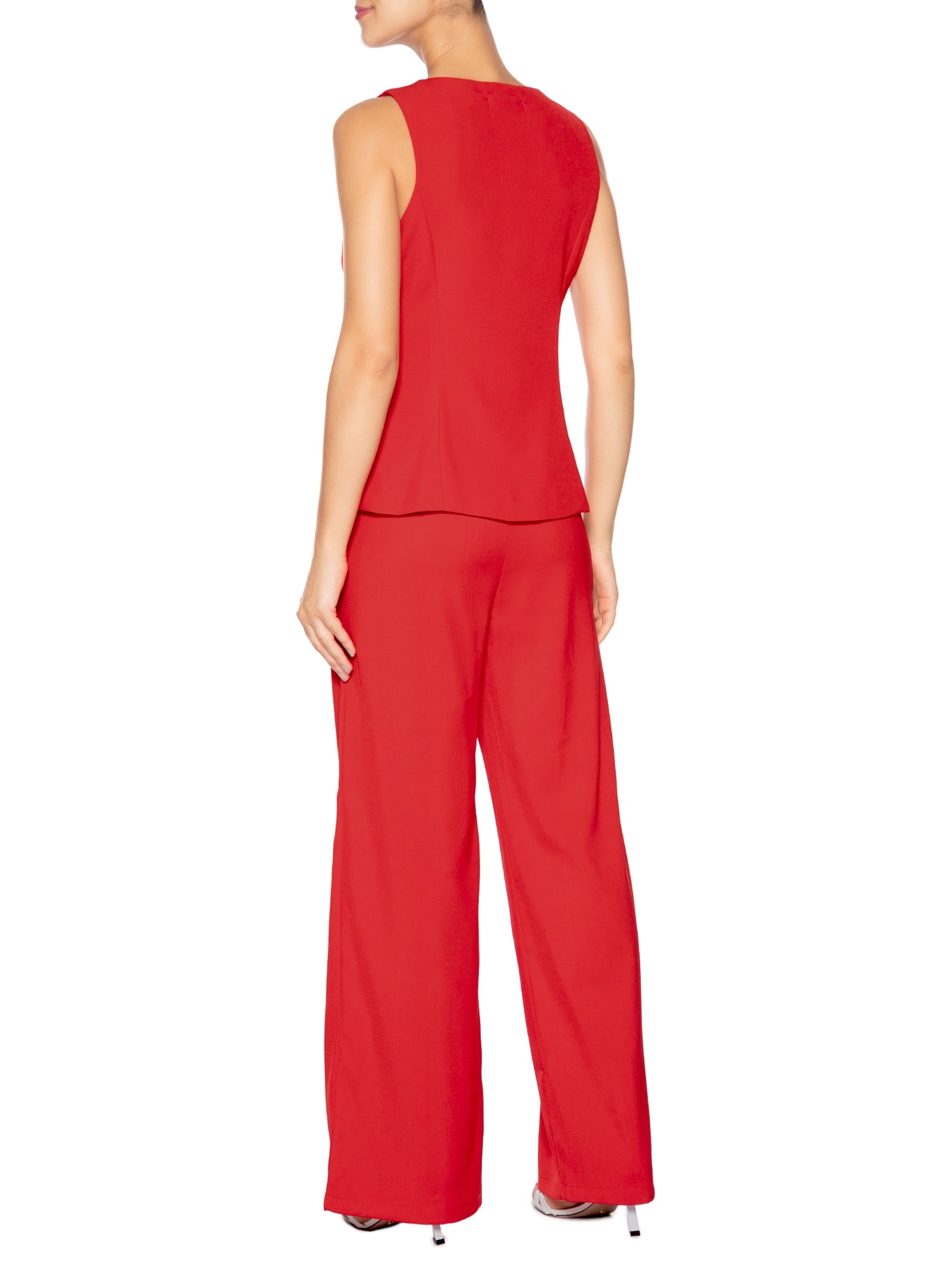Conjunto Feminino Colete E Calça Pantalona Vermelho '2Essential