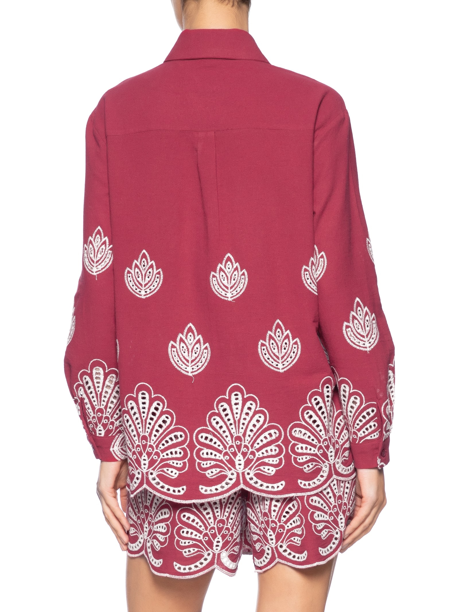 Conjunto Feminino Com Bordado Vermelho Market 33