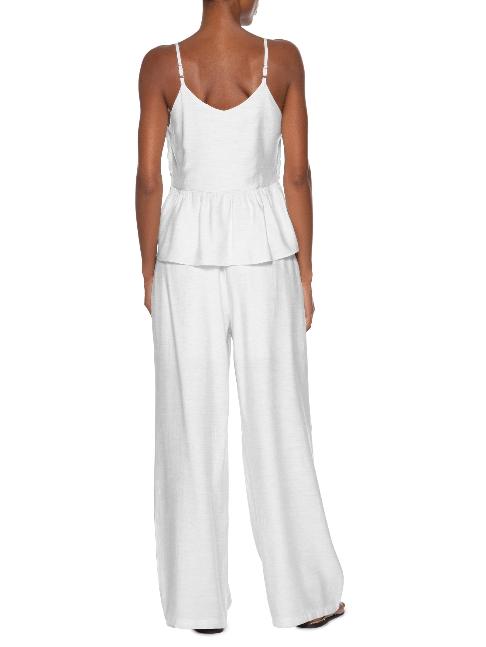 Conjunto Feminino Com Linho Branco Basiq