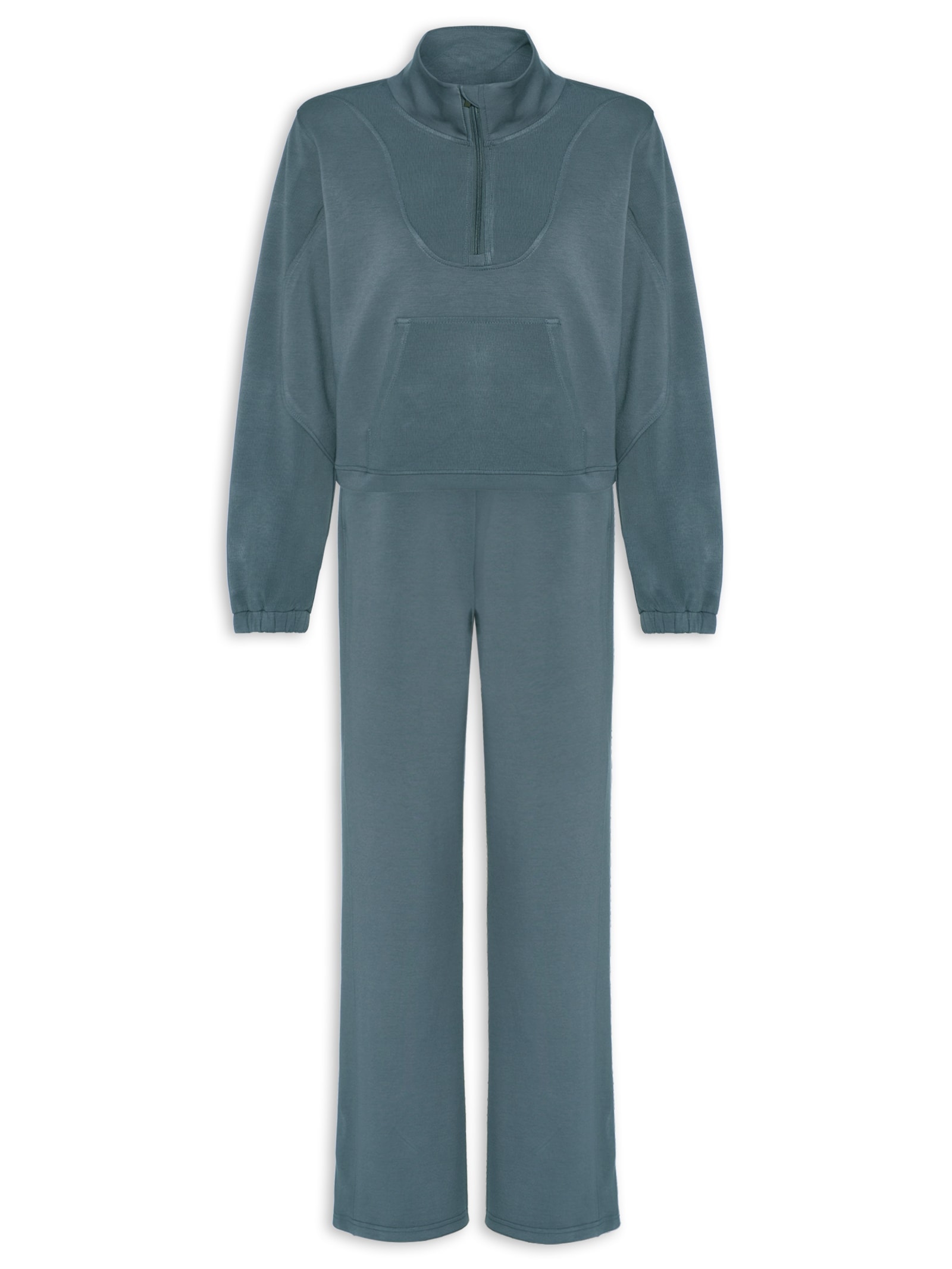 Conjunto Feminino de Moletom Cinza Market 33