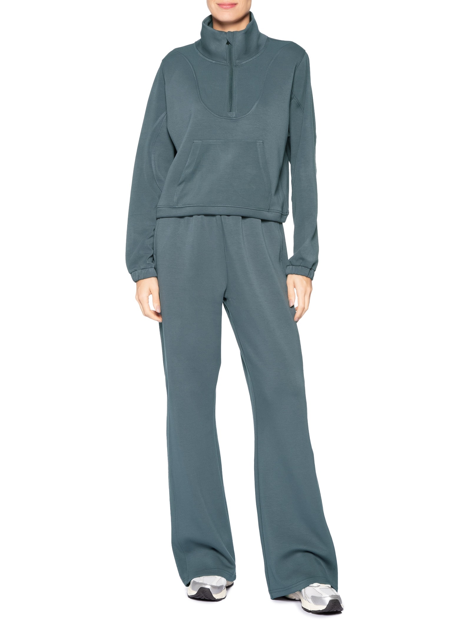 Conjunto Feminino de Moletom Cinza Market 33