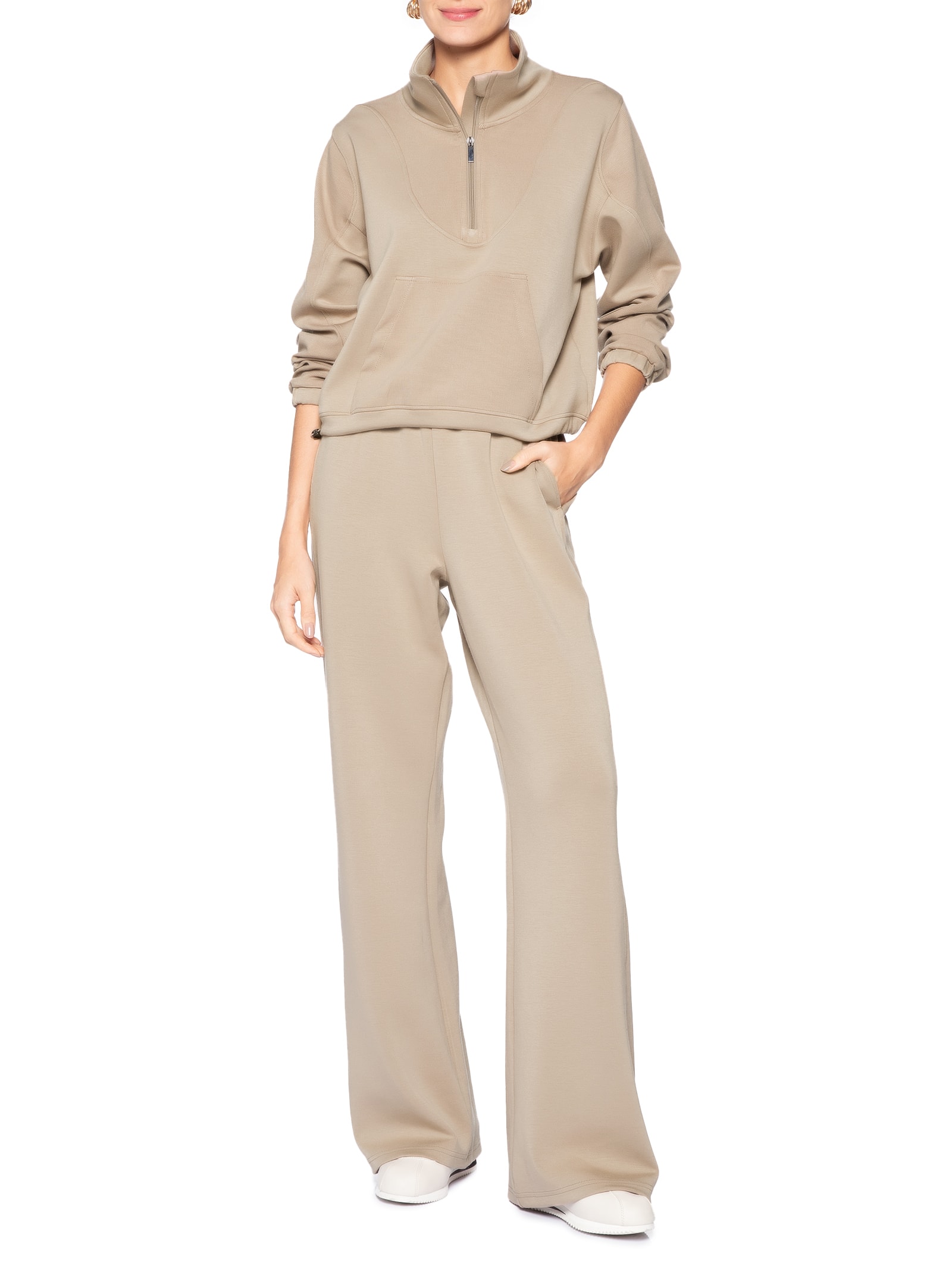 Conjunto Feminino de Moletom – Bege Market 33