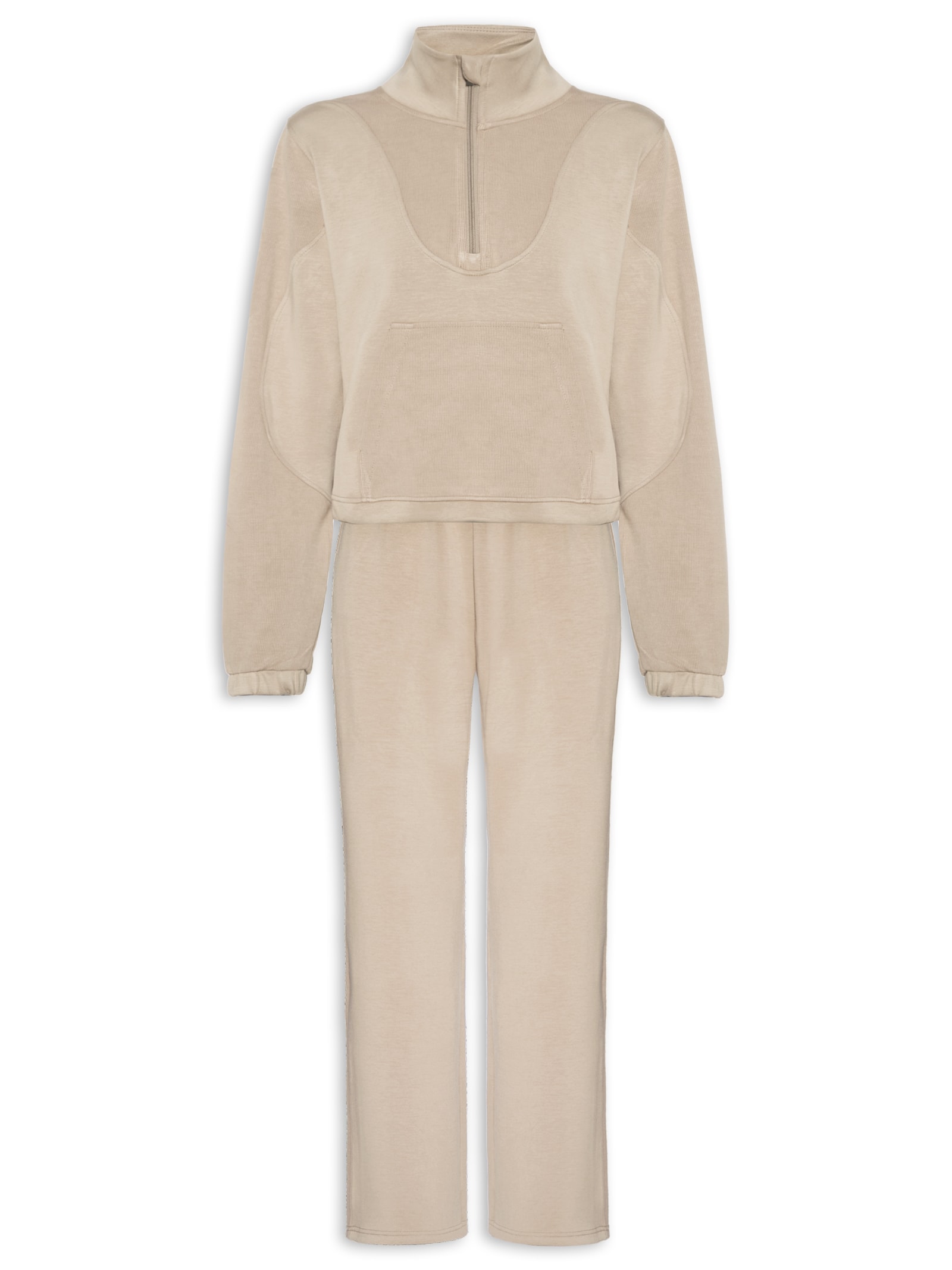 Conjunto Feminino de Moletom – Bege Market 33