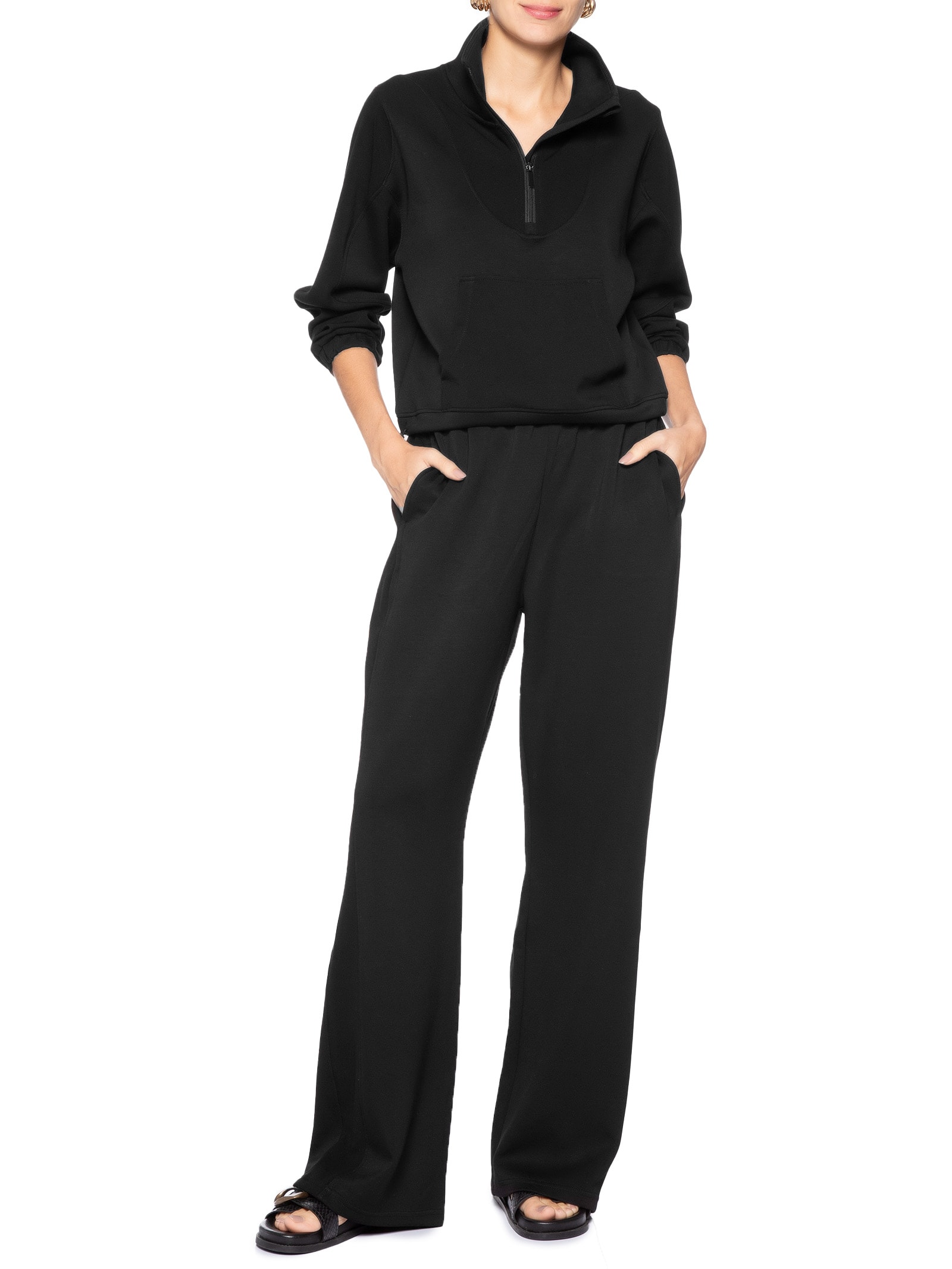 Conjunto Feminino de Moletom – Preto Market 33