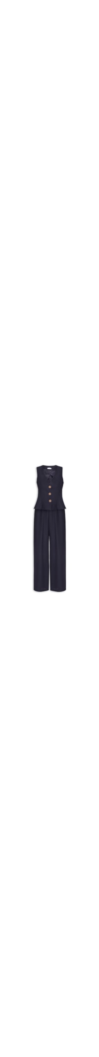 Conjunto Feminino Em Alfaiataria Colete Com Calça - Azul