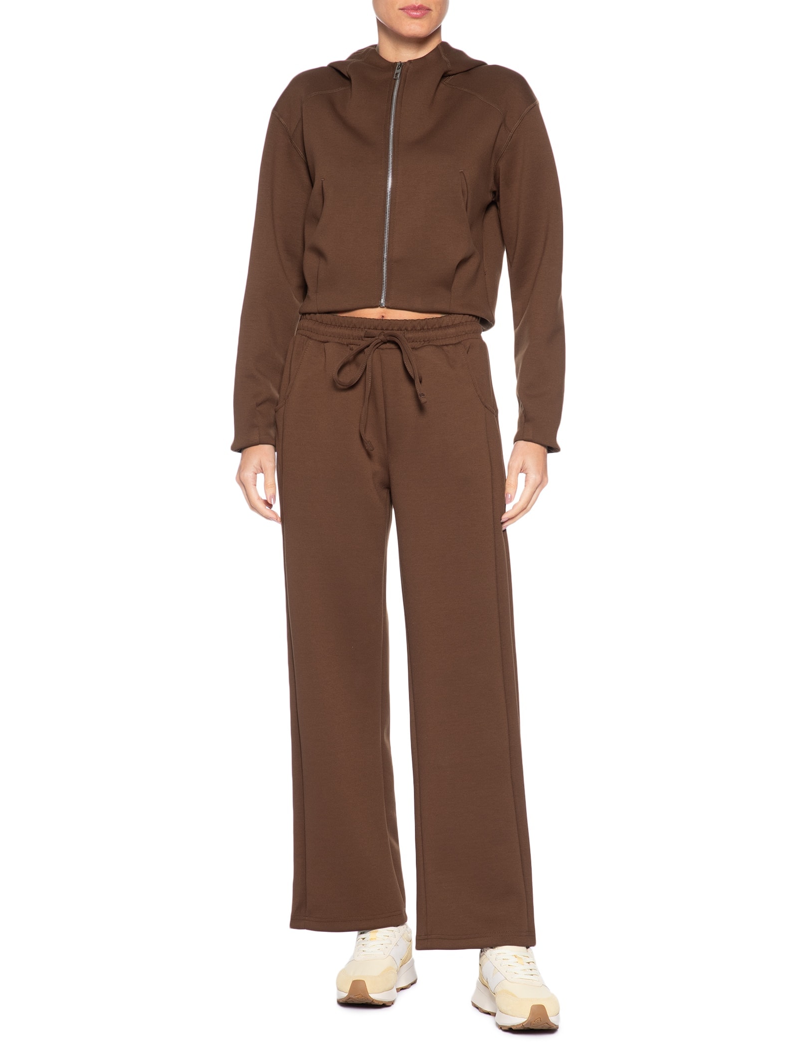 Conjunto Feminino Em Moletom Marrom Basiq