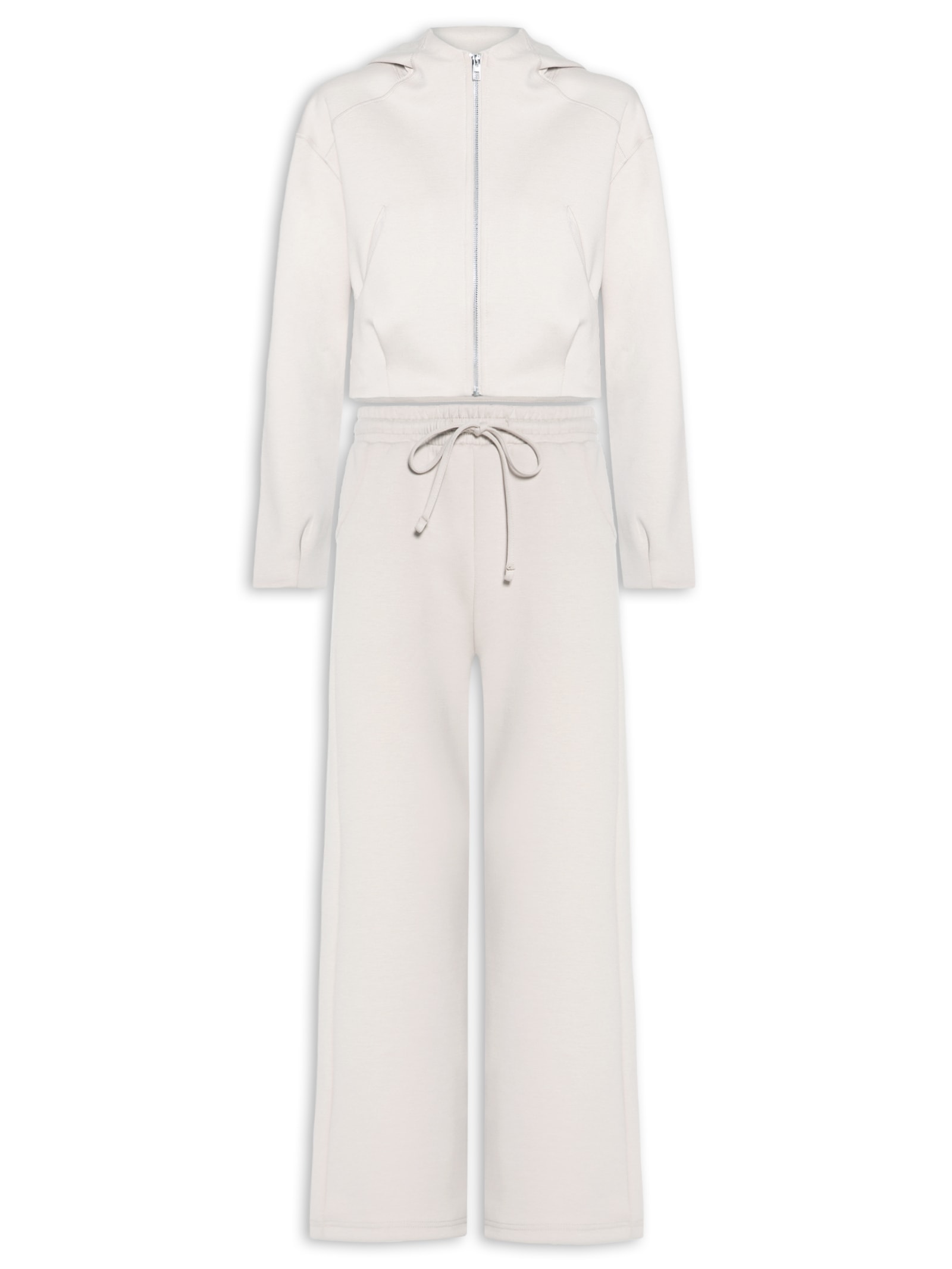 Conjunto Feminino Em Moletom Off White Basiq