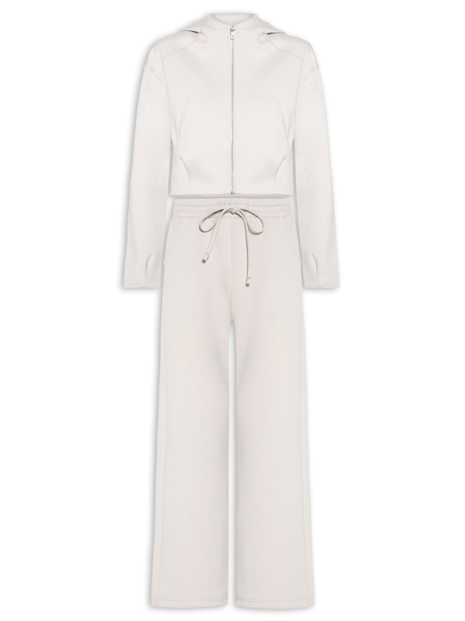 Conjunto Feminino Em Moletom Off White Basiq
