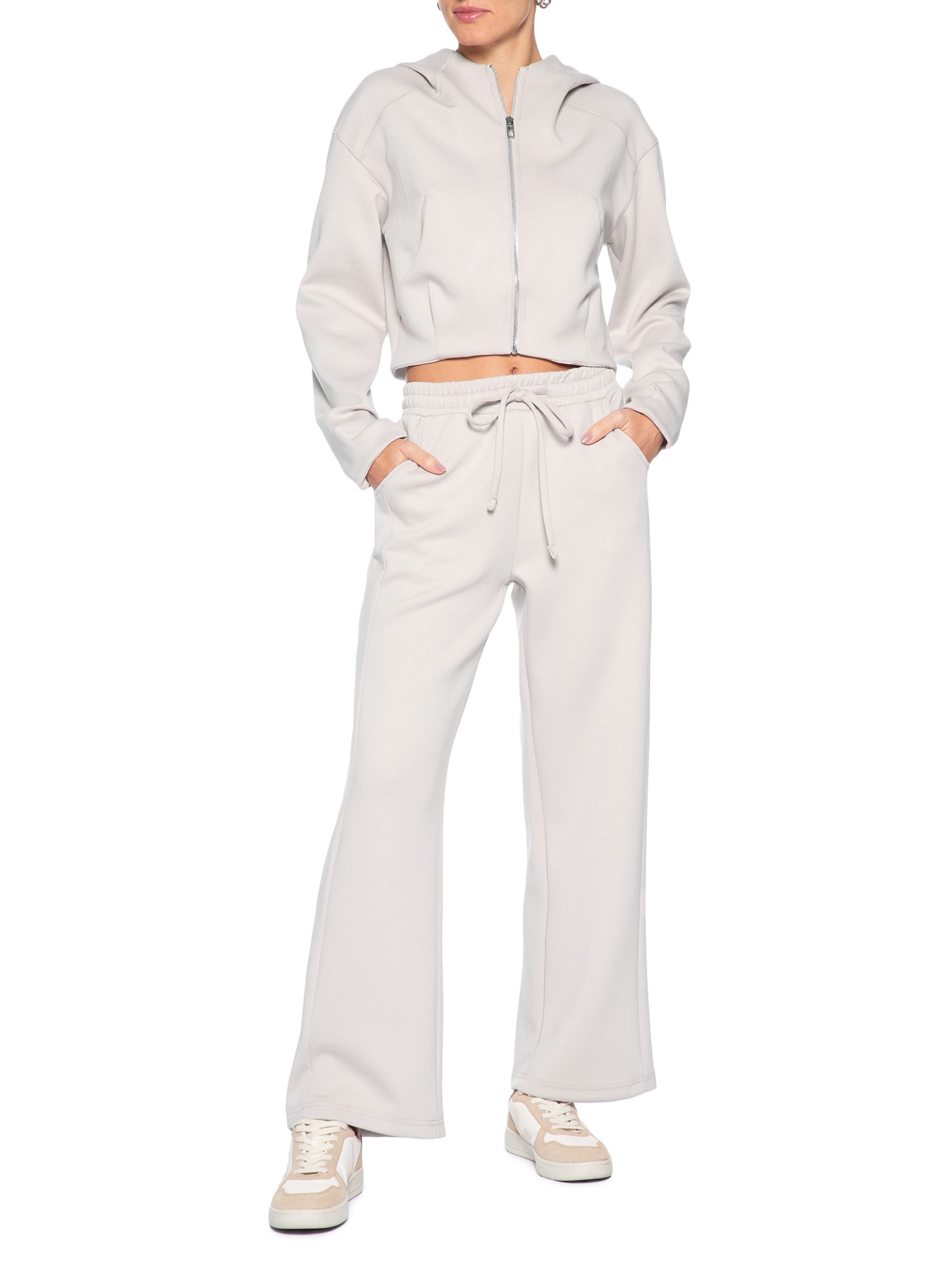 Conjunto Feminino Em Moletom Off White Basiq