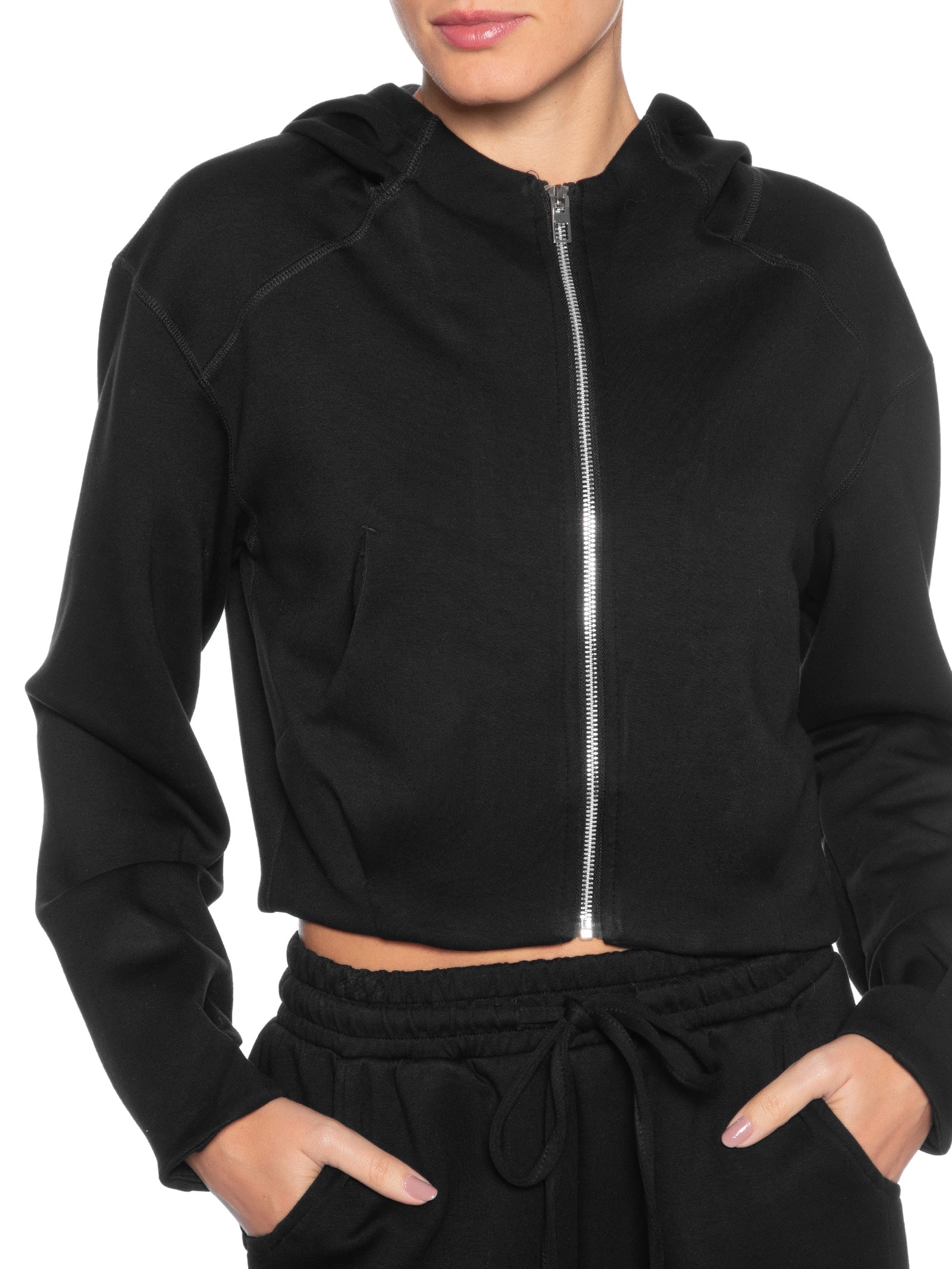 Conjunto Feminino Em Moletom Preto Basiq