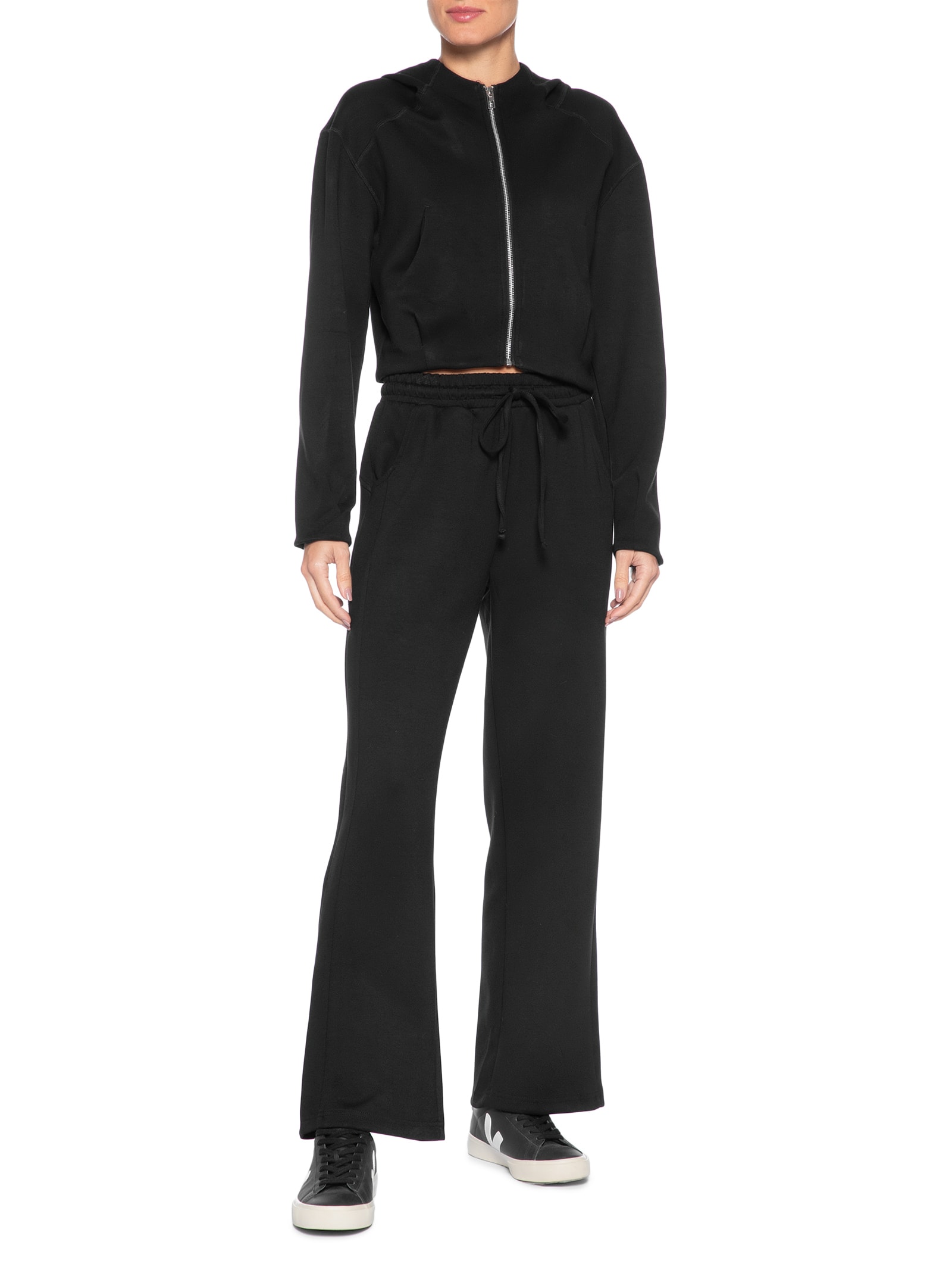 Conjunto Feminino Em Moletom Preto Basiq