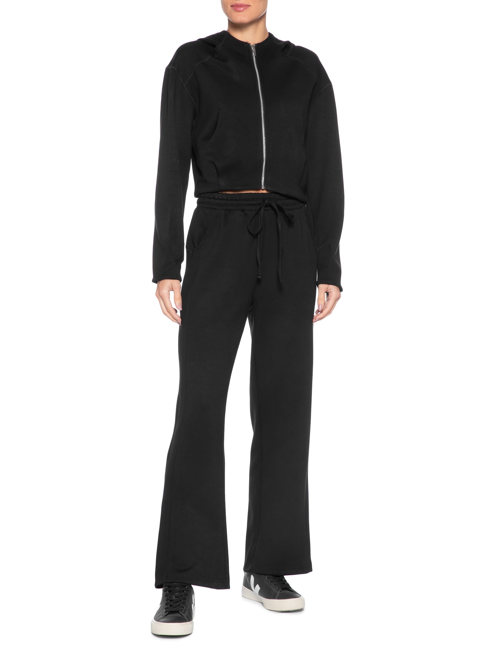 Conjunto Feminino Em Moletom Preto Basiq