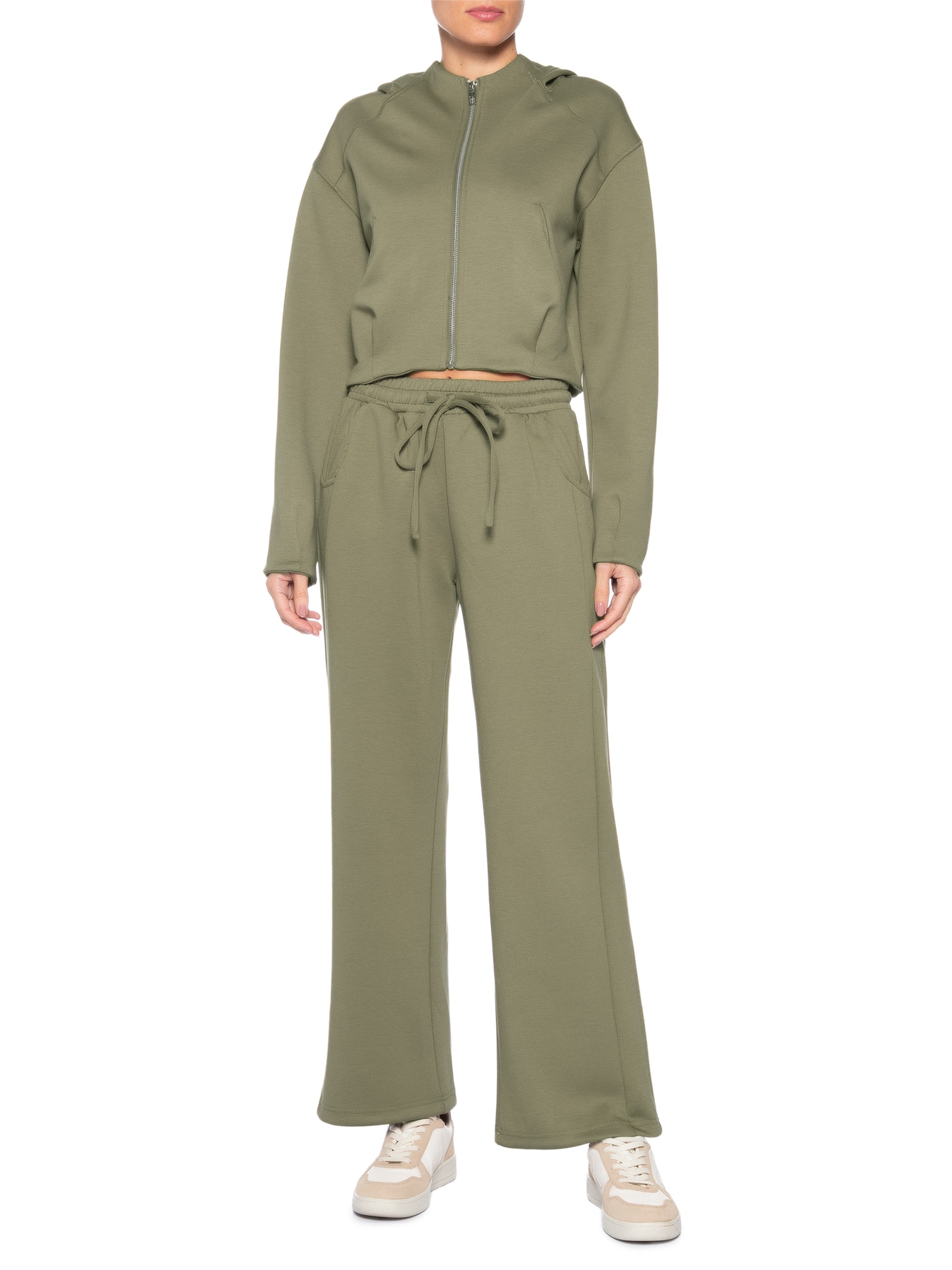 Conjunto Feminino Em Moletom – Verde Basiq