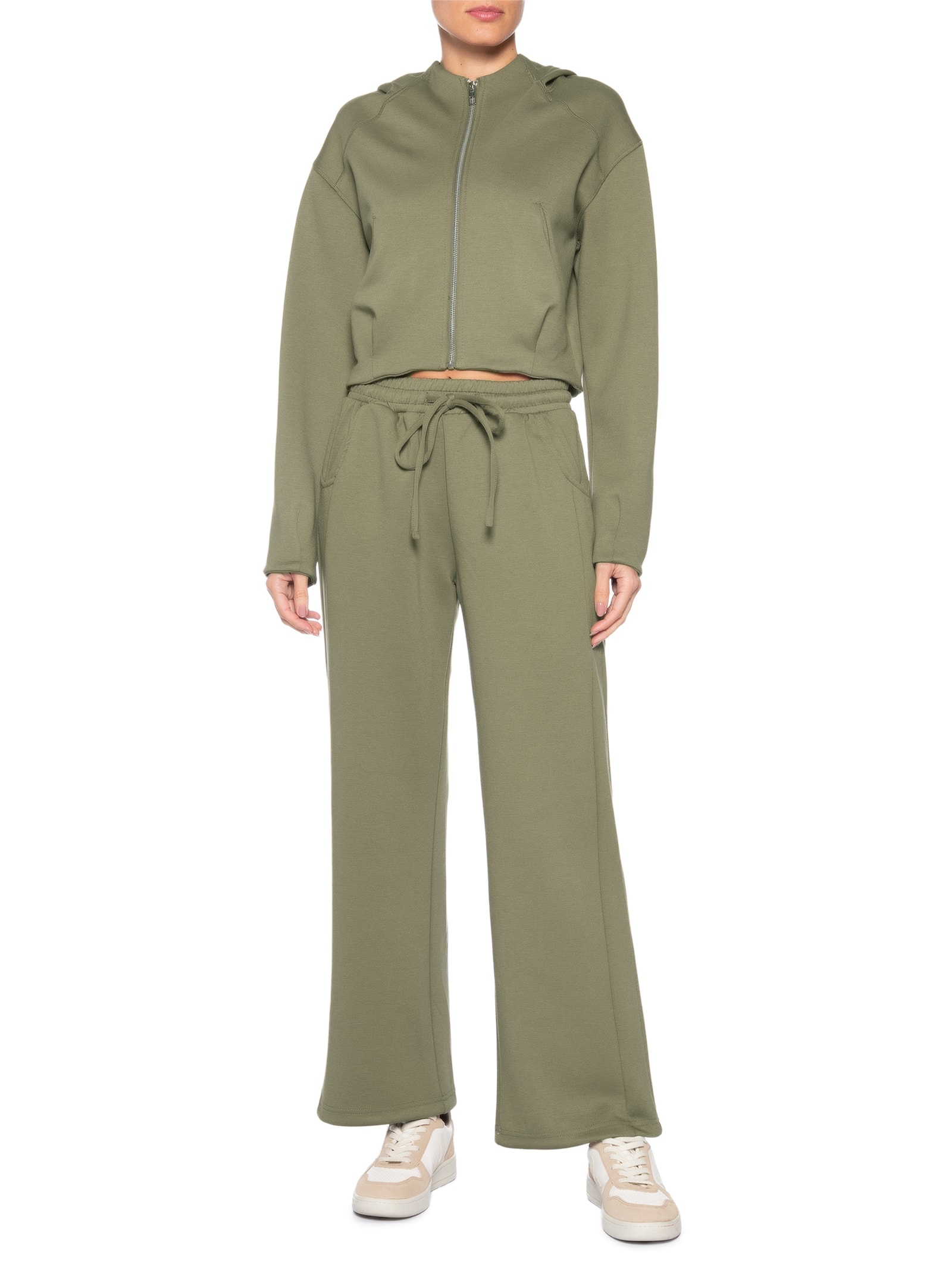 Conjunto Feminino Em Moletom – Verde Basiq