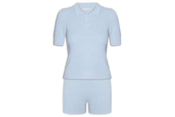 Conjunto Feminino Em Tricot - Azul