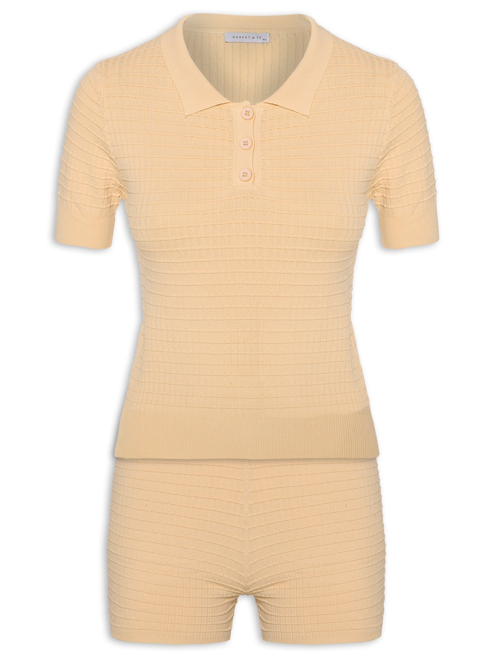 Conjunto Feminino Em Tricot Bege Market 33