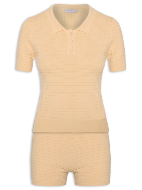 Conjunto Feminino Em Tricot – Bege