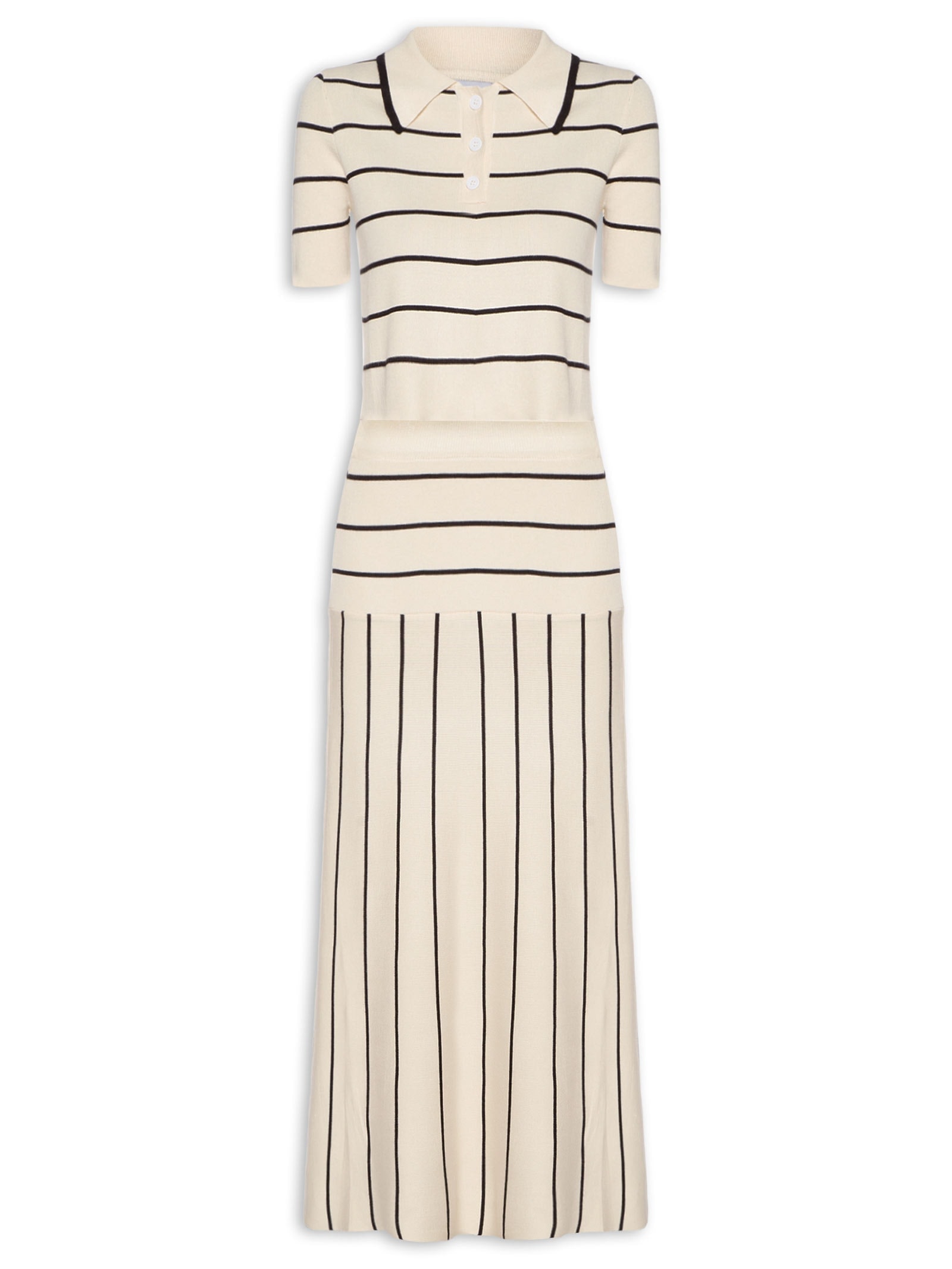 Conjunto Feminino Em Tricot Bege   Market 33