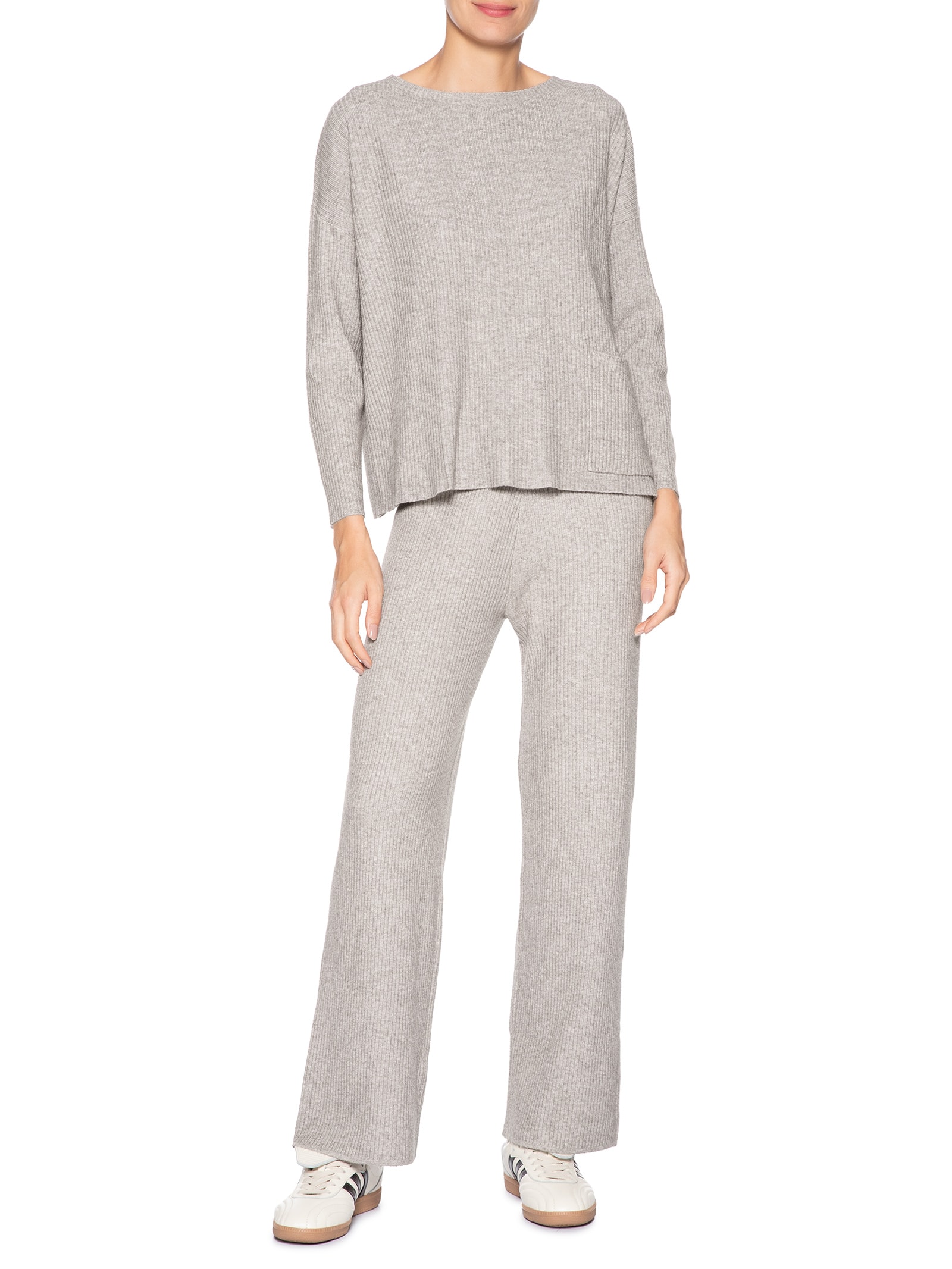 Conjunto Feminino Em Tricot Bege Basiq