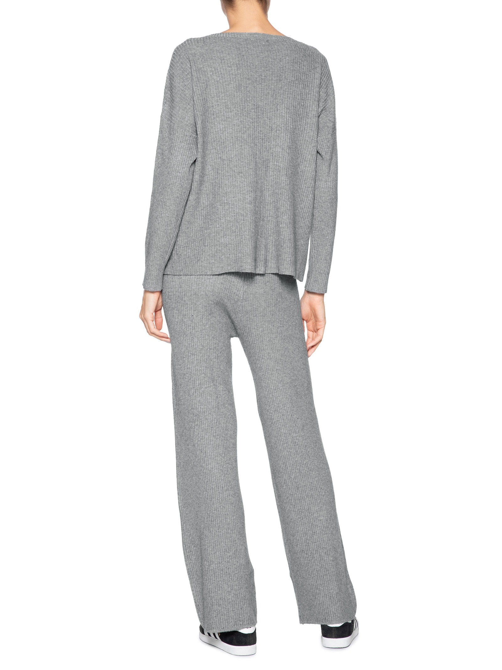 Conjunto Feminino Em Tricot Cinza Basiq