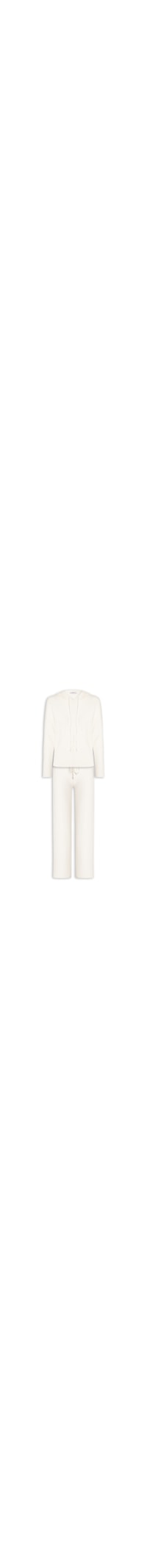 Conjunto Feminino Em Tricot Com Capuz - Off White