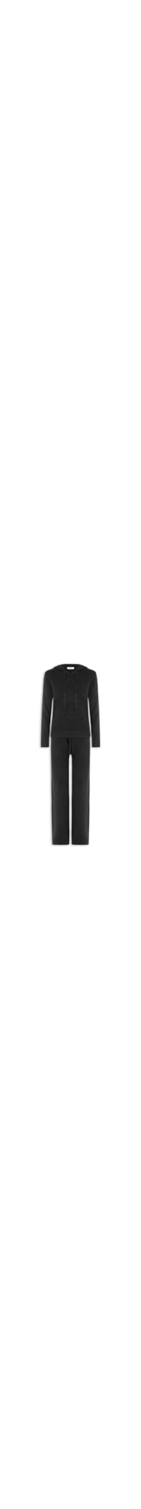 Conjunto Feminino Em Tricot Com Capuz - Preto