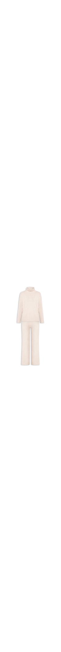 Conjunto Feminino Em Tricot Com Detalhe Texturizado - Bege