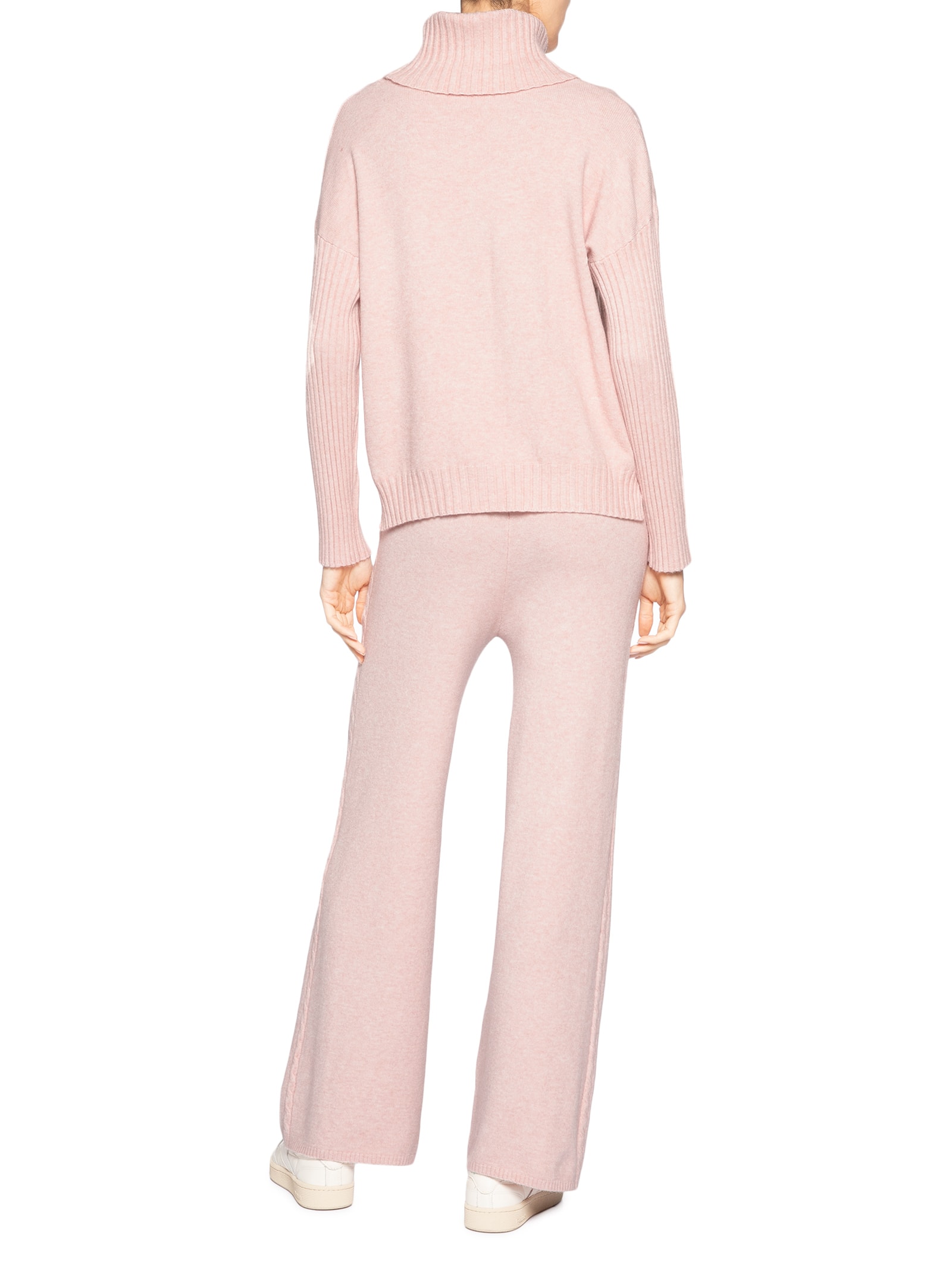 Conjunto Feminino Em Tricot Com Detalhe Texturizado Rosa Basiq