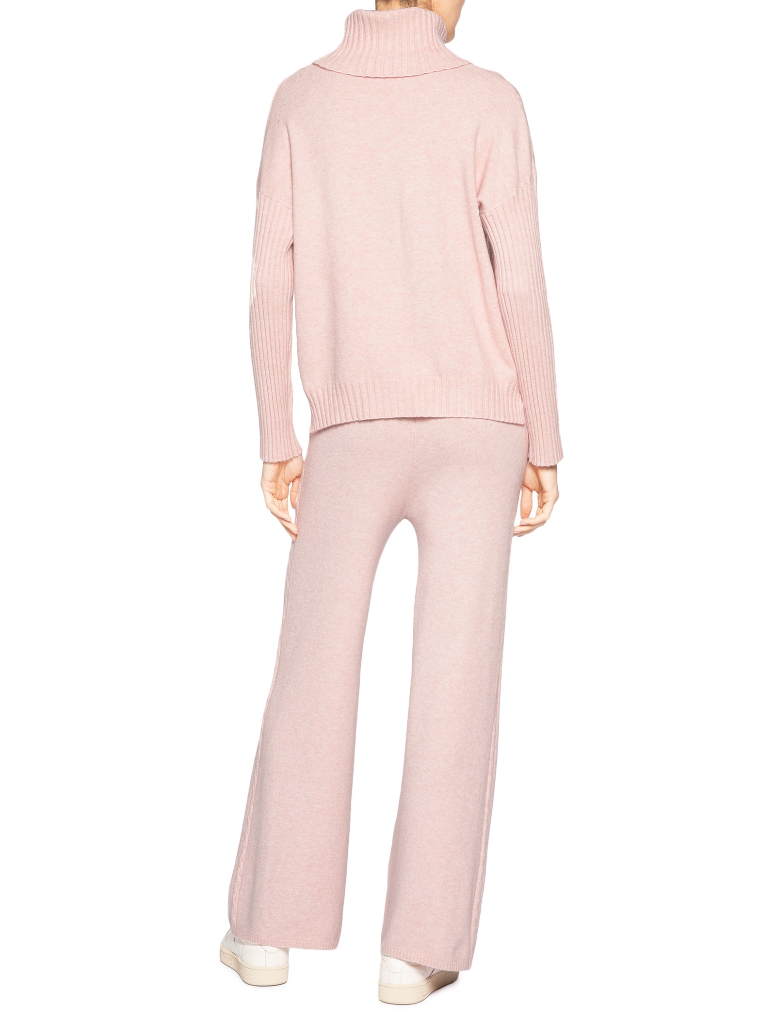 Conjunto Feminino Em Tricot Com Detalhe Texturizado Rosa Basiq