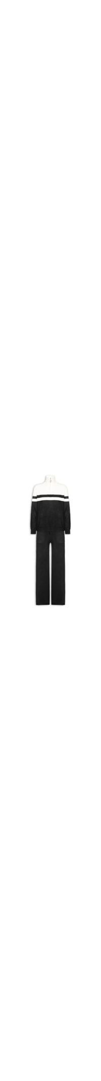 Conjunto Feminino Em Tricot Com Listras - Preto