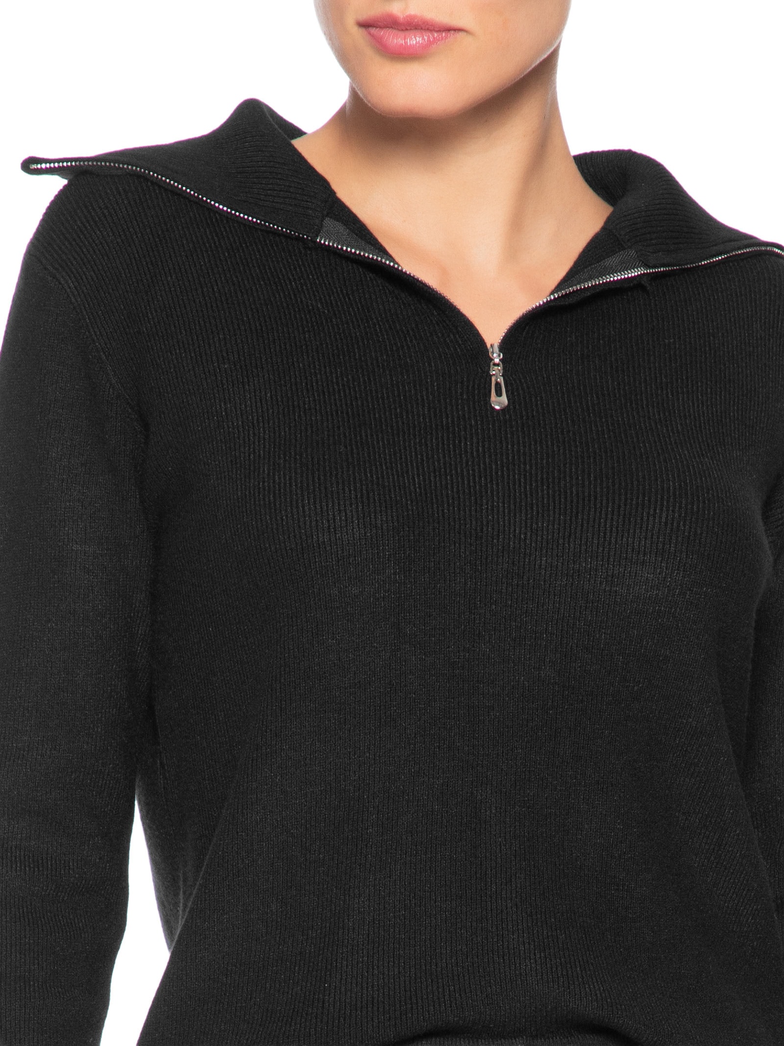 Conjunto Feminino Em Tricot Gola Polo – Preto Basiq