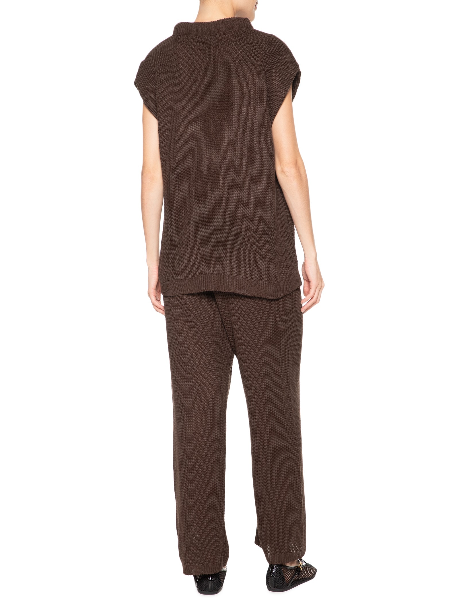 Conjunto Feminino Em Tricot Marrom Market 33