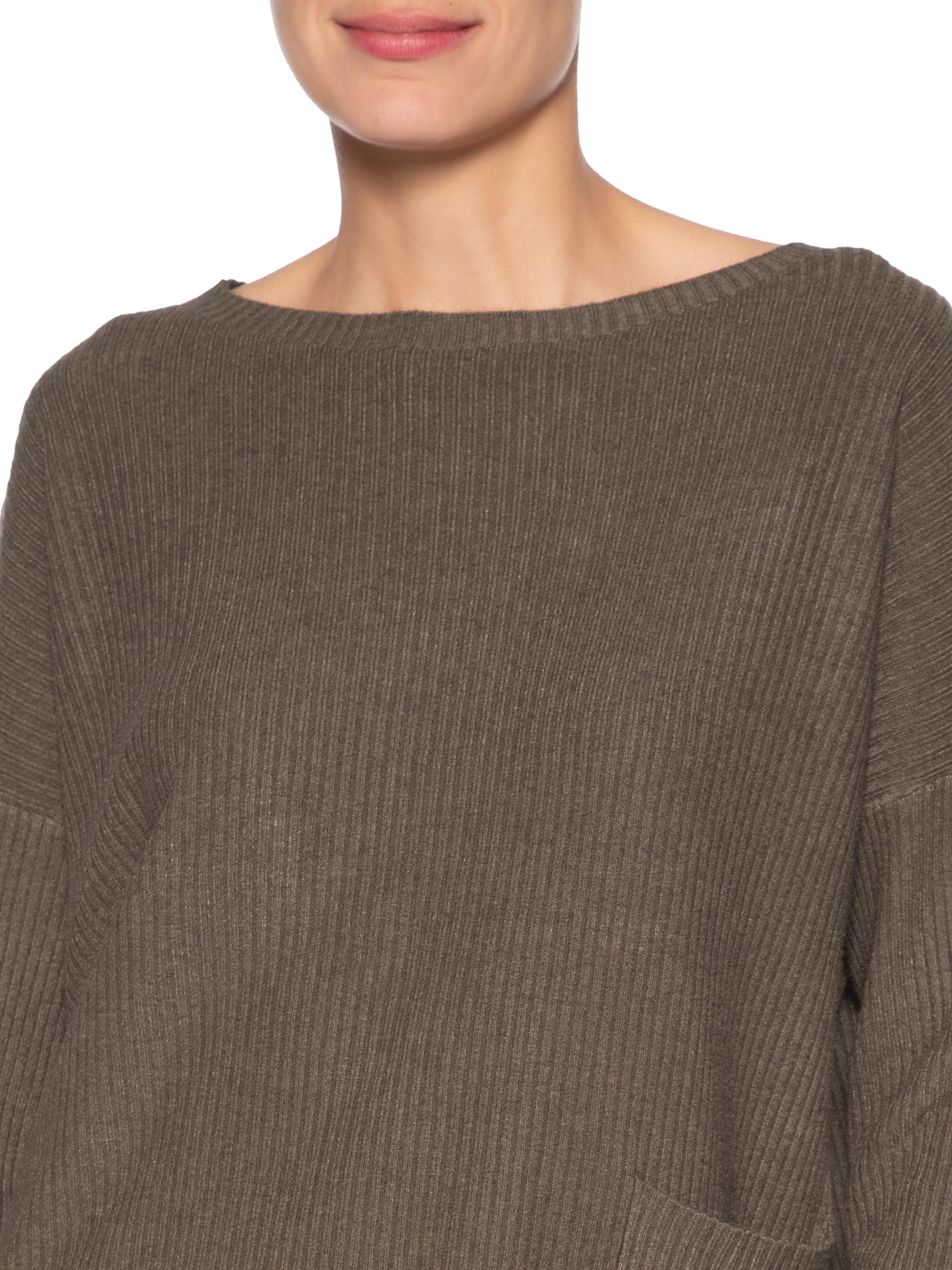 Conjunto Feminino Em Tricot Marrom Basiq