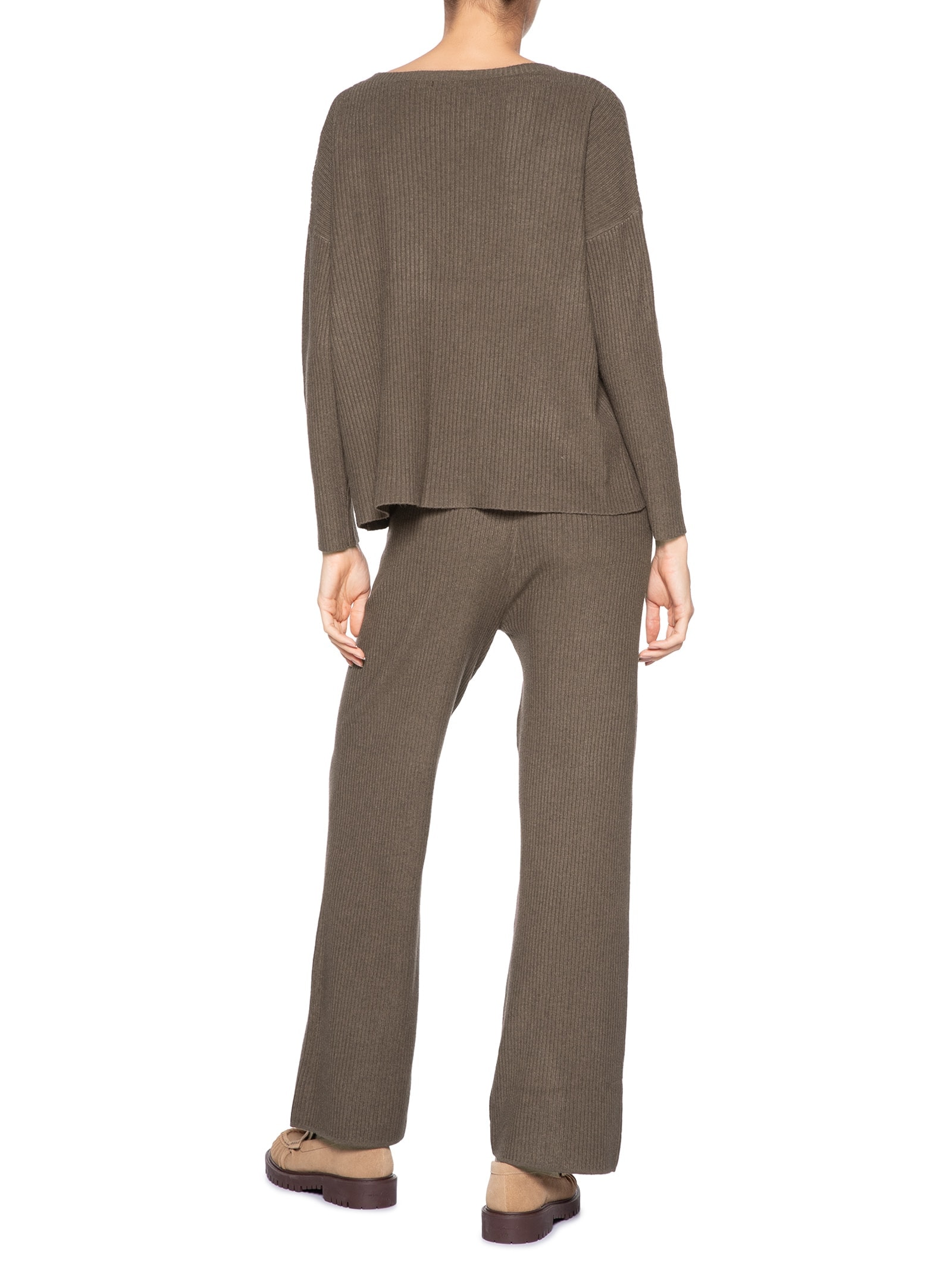 Conjunto Feminino Em Tricot Marrom Basiq