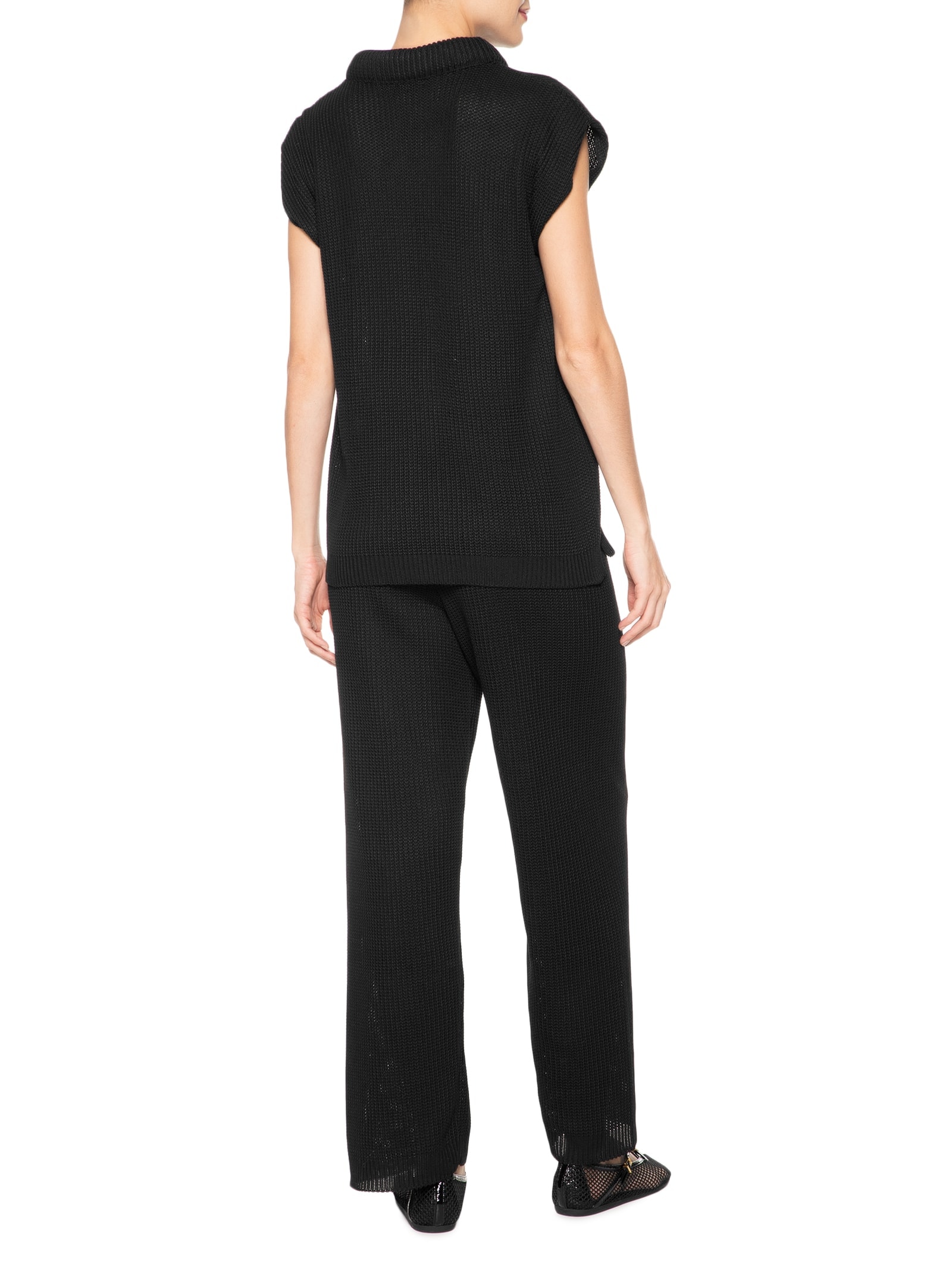 Conjunto Feminino Em Tricot Preto Market 33