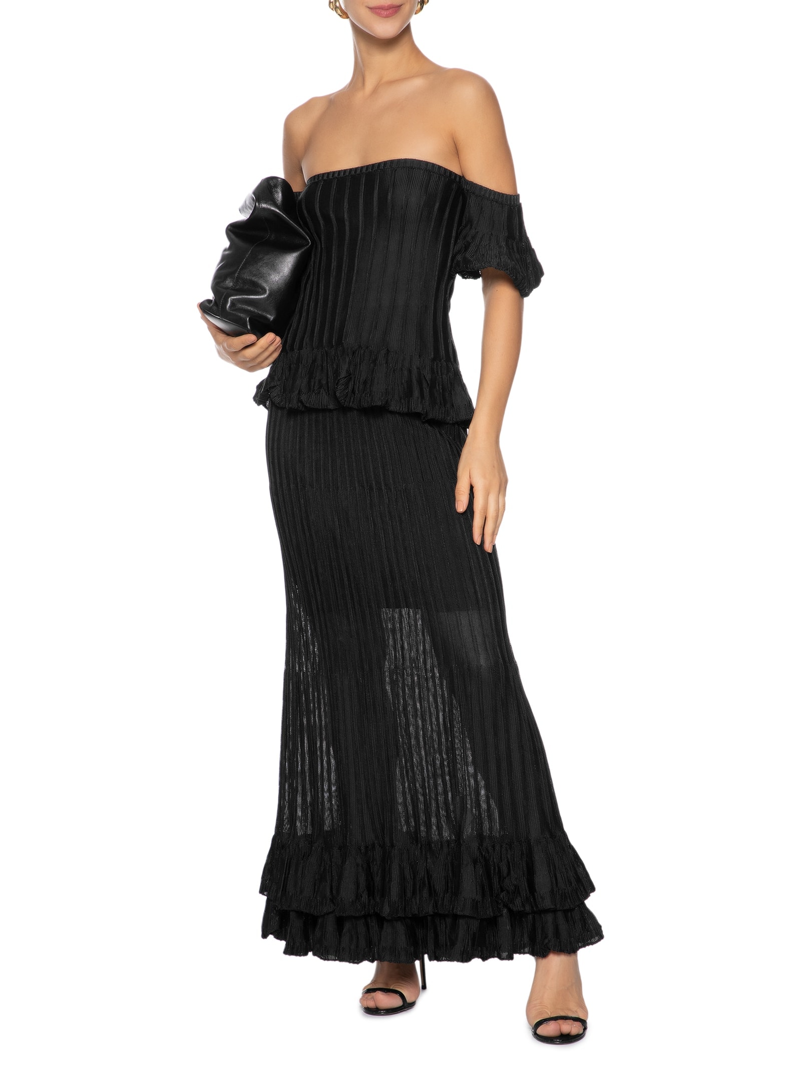 Conjunto Feminino Em Tricot Preto Market 33