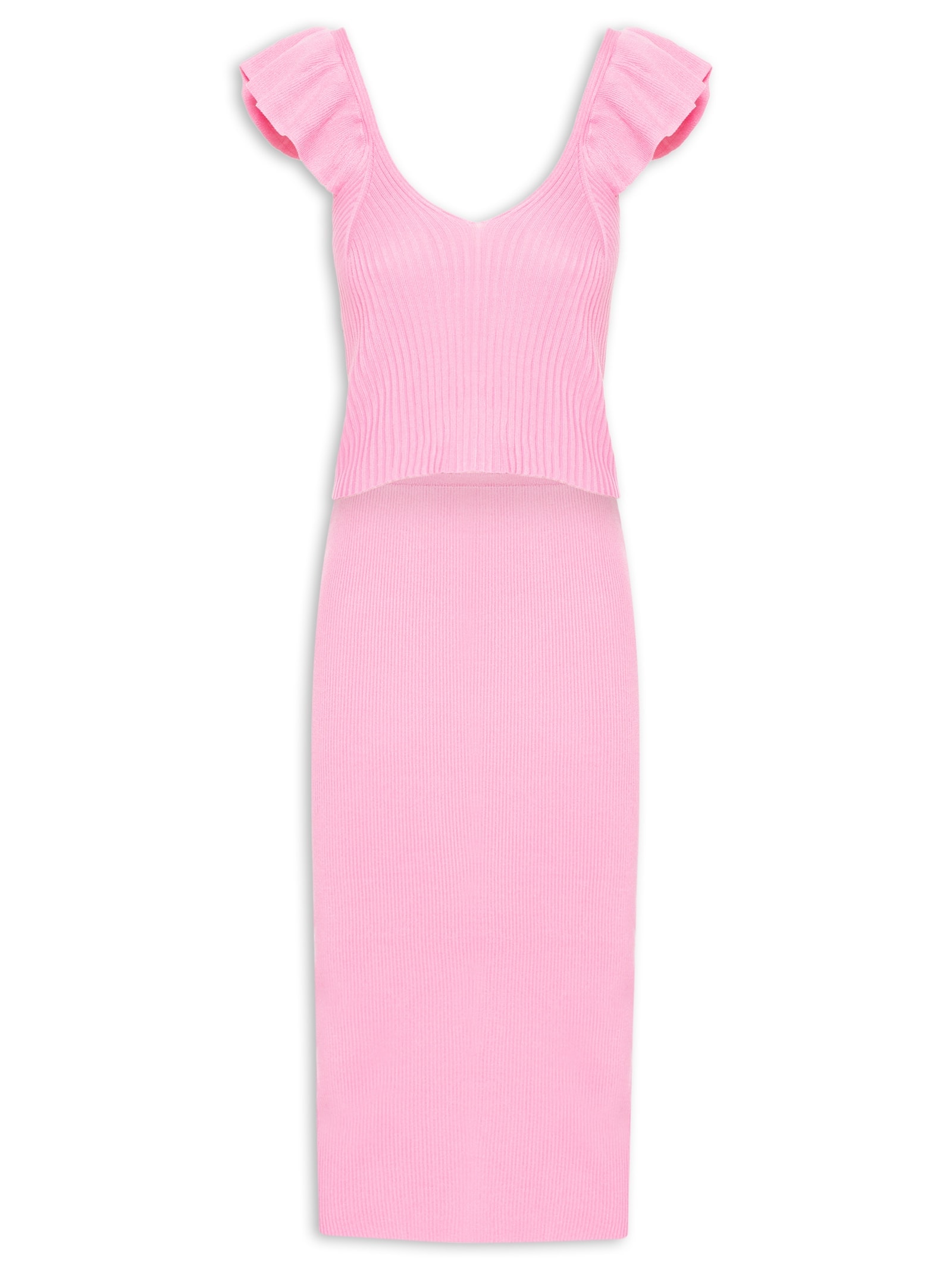 Conjunto Feminino Em Tricot Rosa Market 33