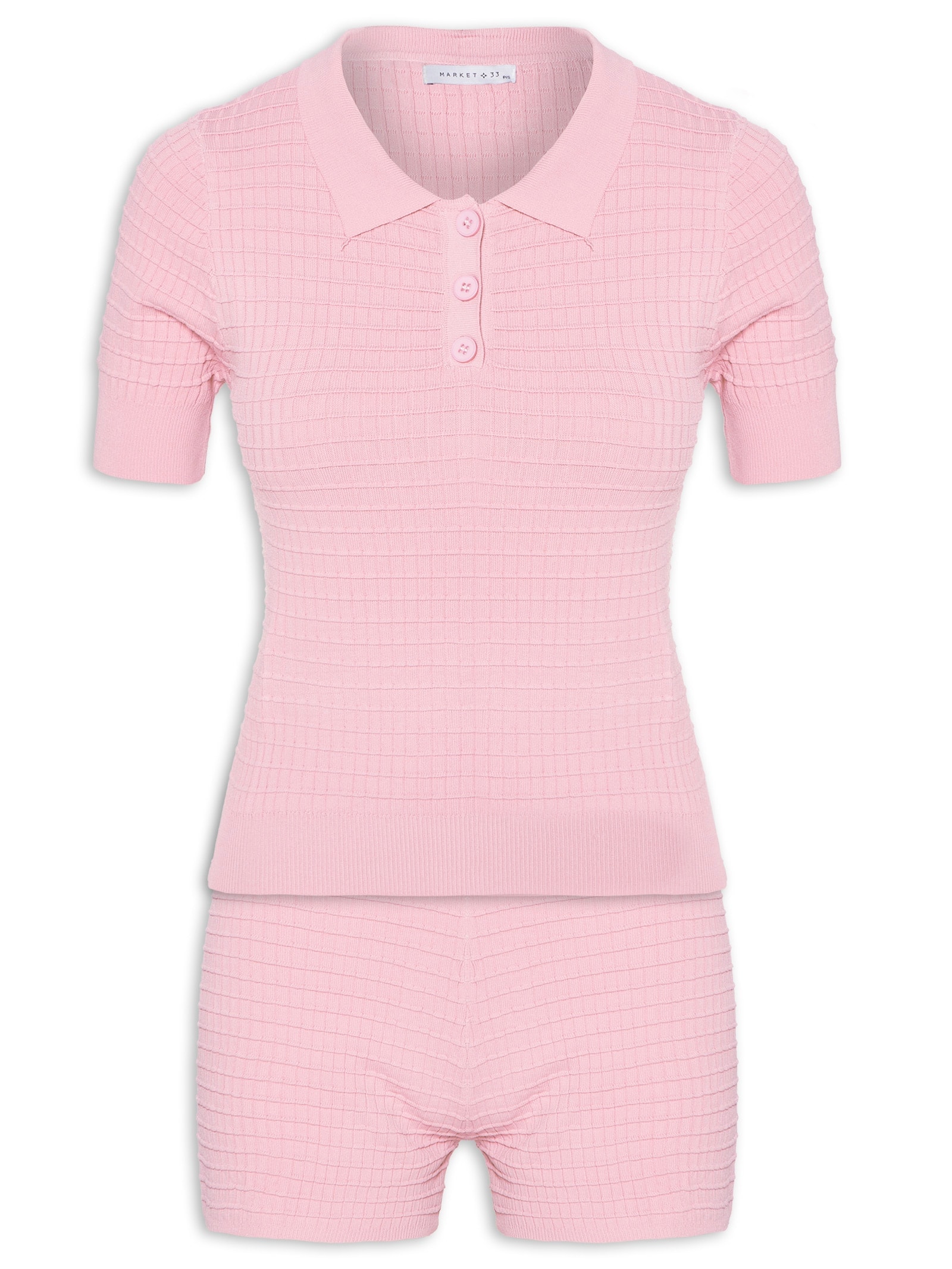 Conjunto Feminino Em Tricot Rosa Market 33