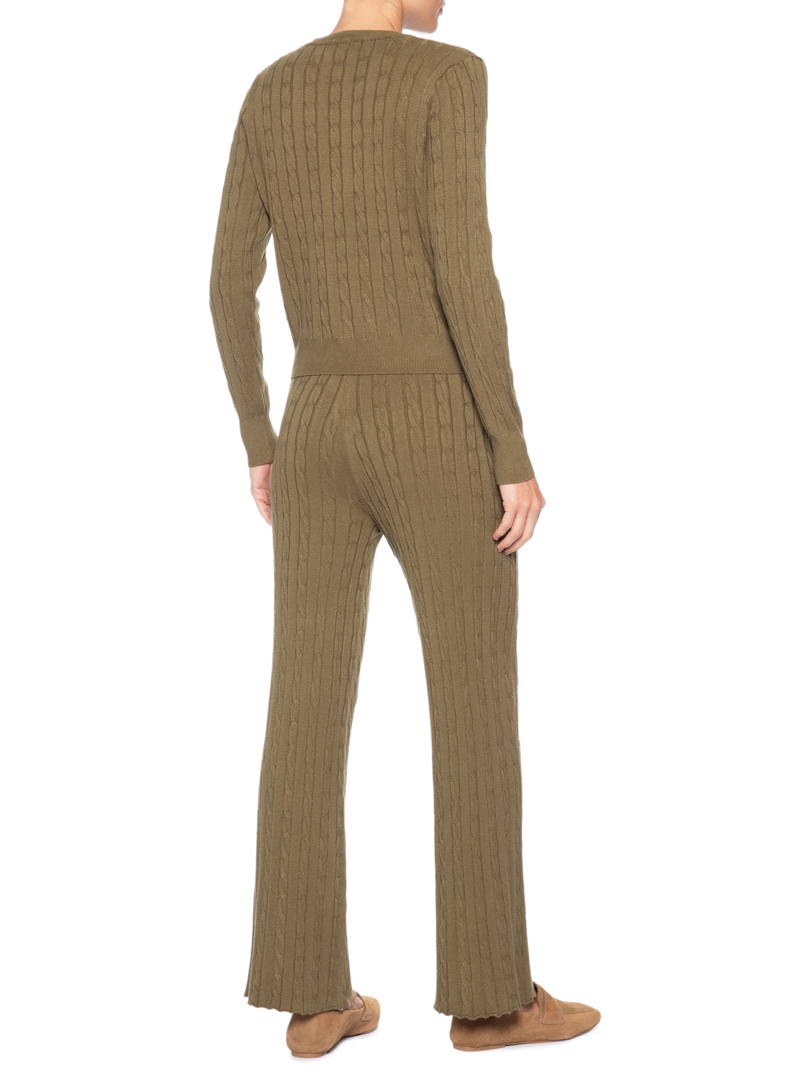 Conjunto Feminino Em Tricot Texturizado Marrom Basiq