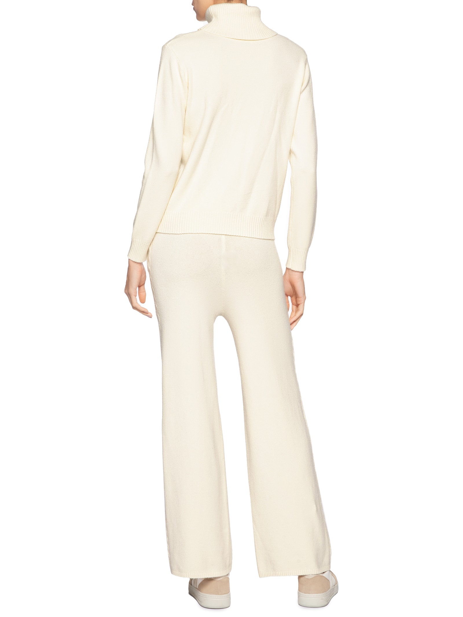 Conjunto Feminino Em Tricot Texturizado Off White Basiq