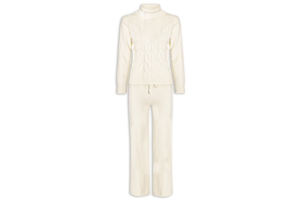 Conjunto Feminino Em Tricot Texturizado - Off White