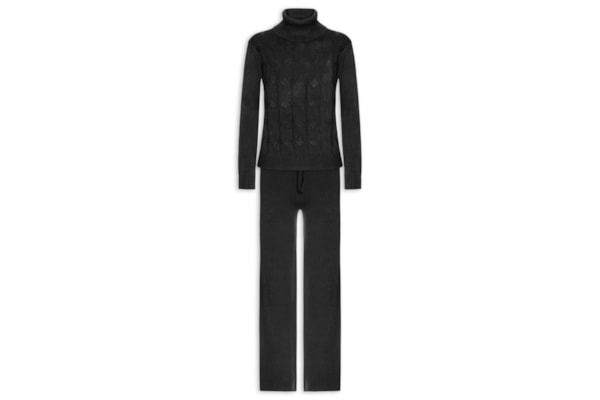 Conjunto Feminino Em Tricot Texturizado - Preto