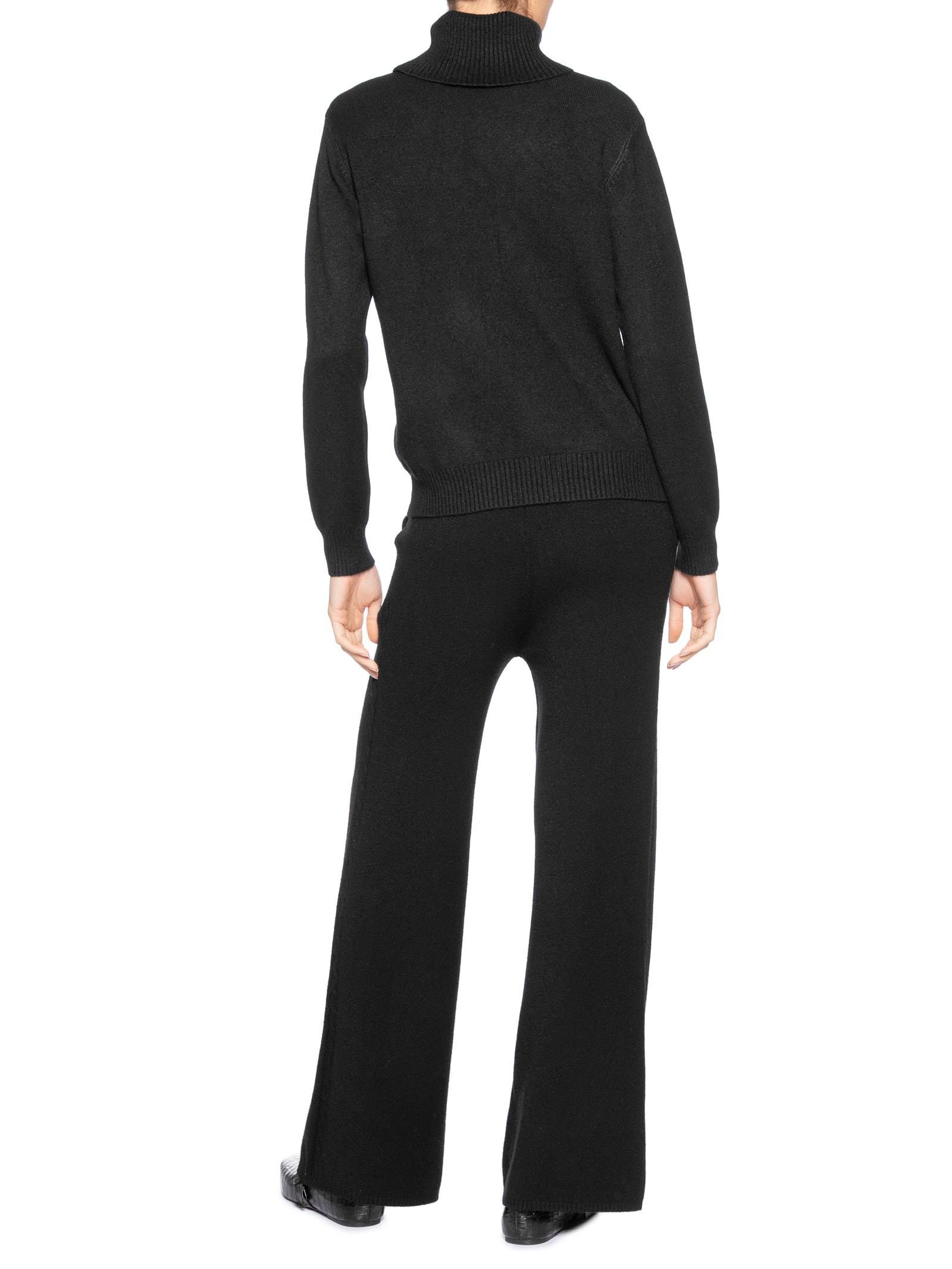 Conjunto Feminino Em Tricot Texturizado Preto Basiq