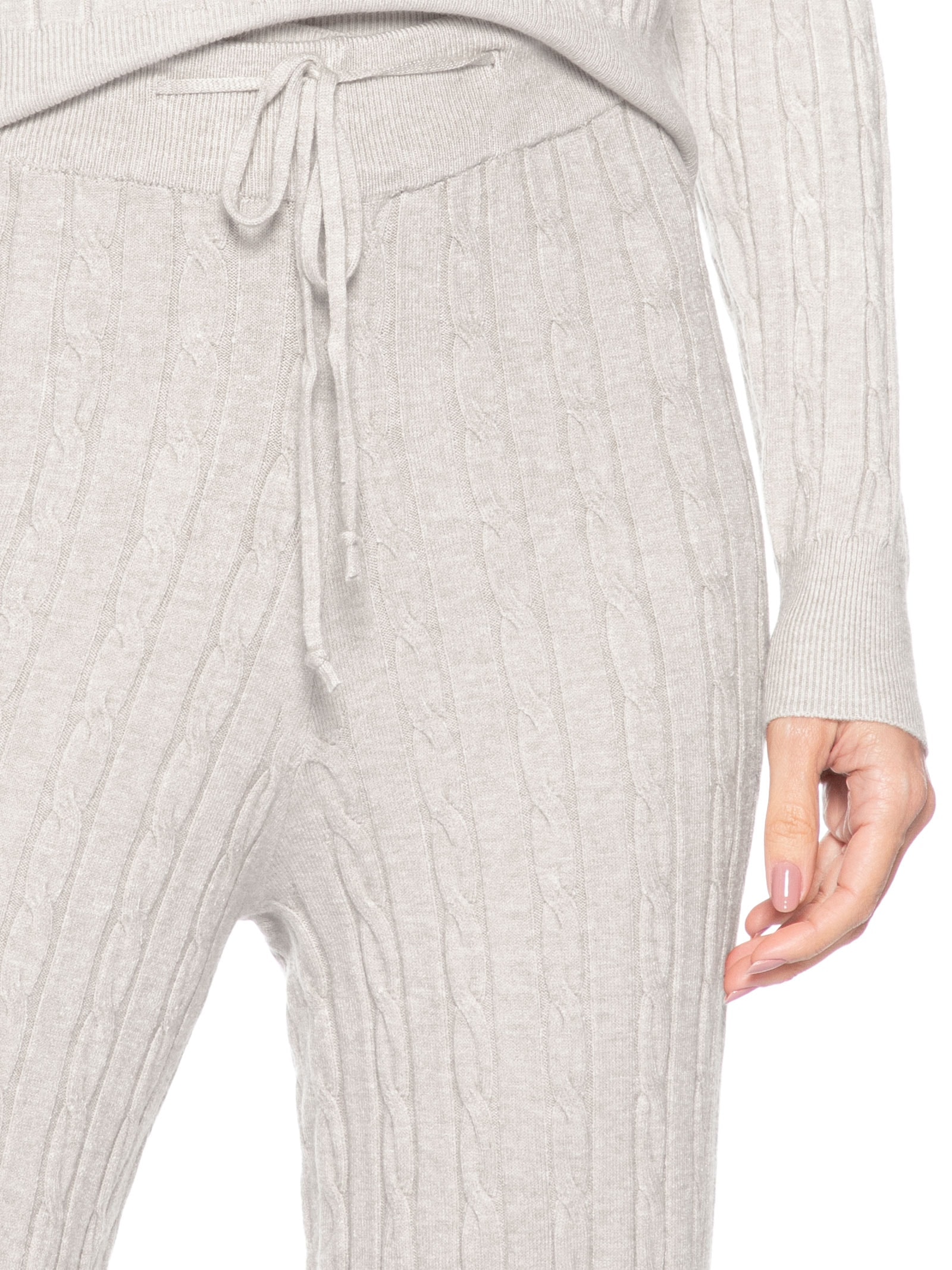 Conjunto Feminino Em Tricot Texturizado – Bege Basiq