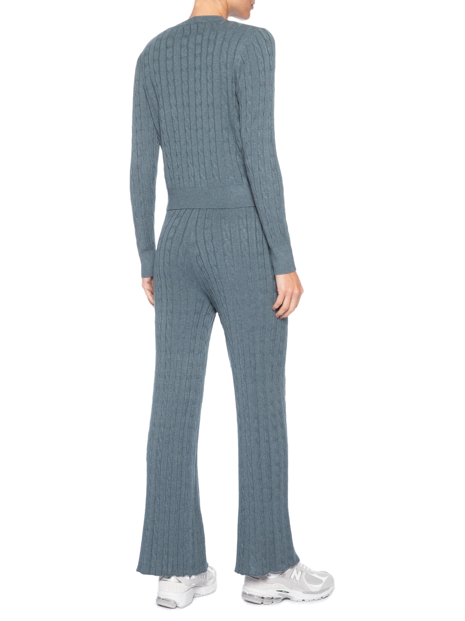 Conjunto Feminino Em Tricot Texturizado – Cinza Basiq