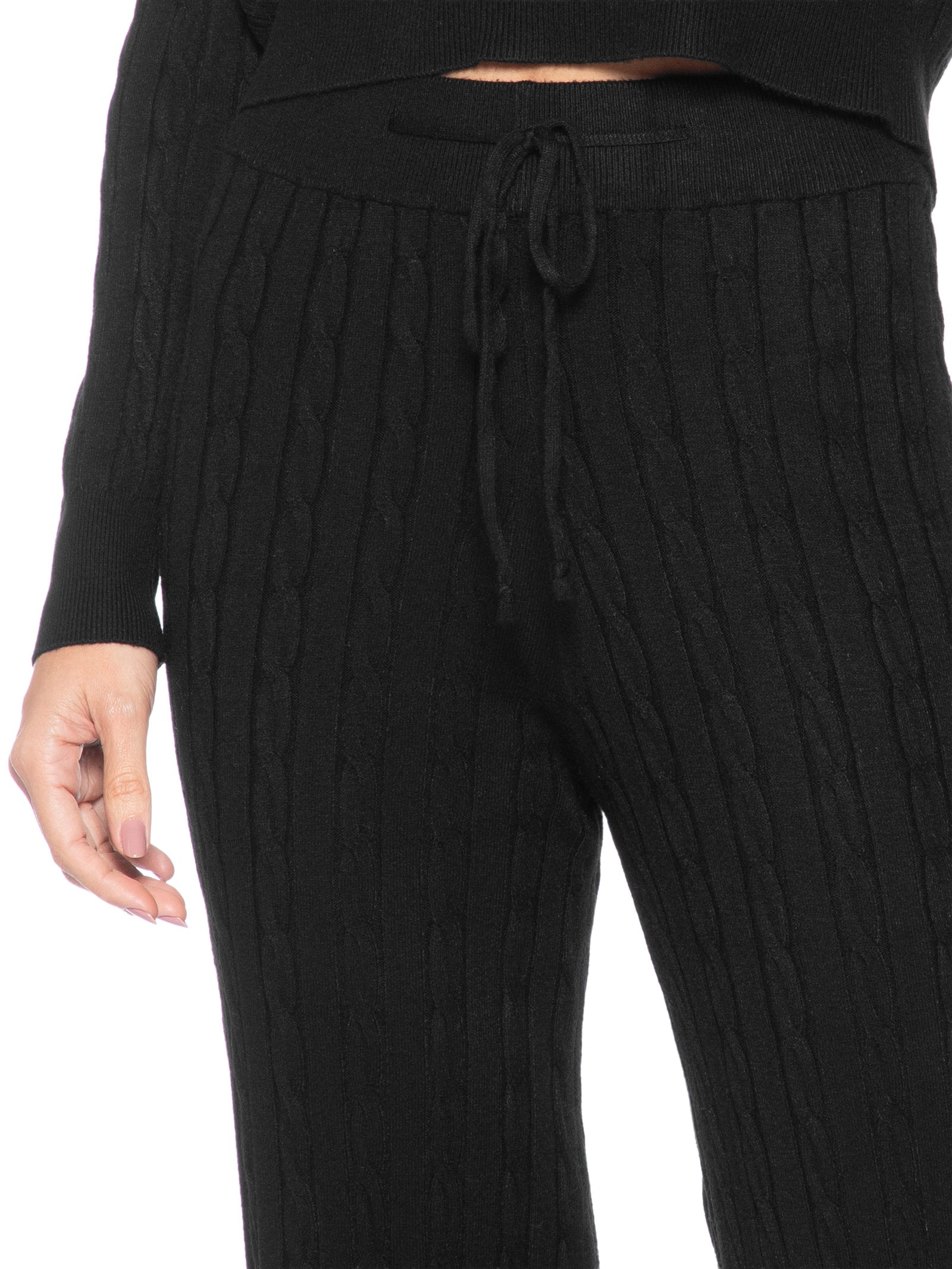 Conjunto Feminino Em Tricot Texturizado – Preto Basiq